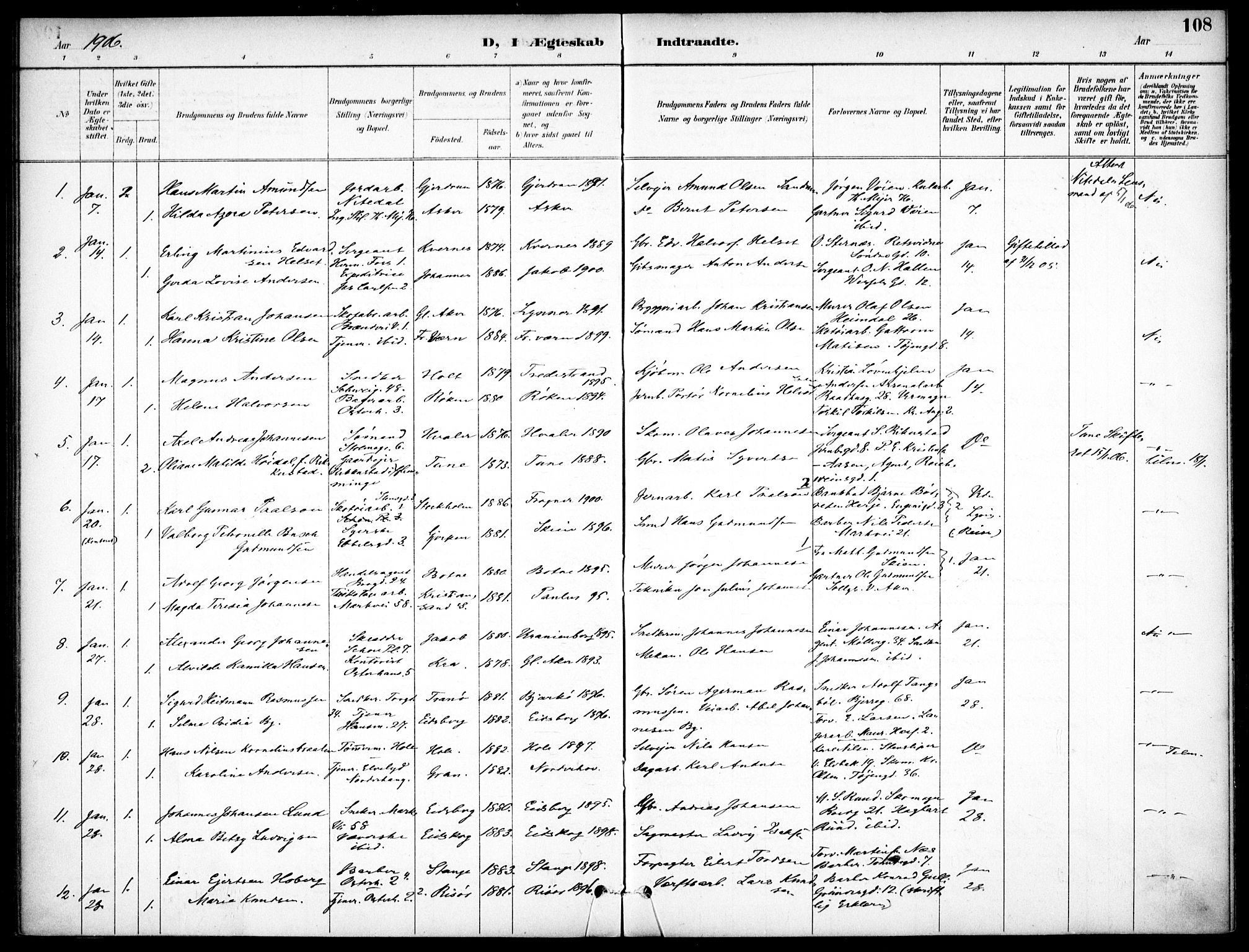 Jakob prestekontor Kirkebøker, SAO/A-10850/F/Fa/L0006: Parish register (official) no. 6, 1895-1908, p. 108
