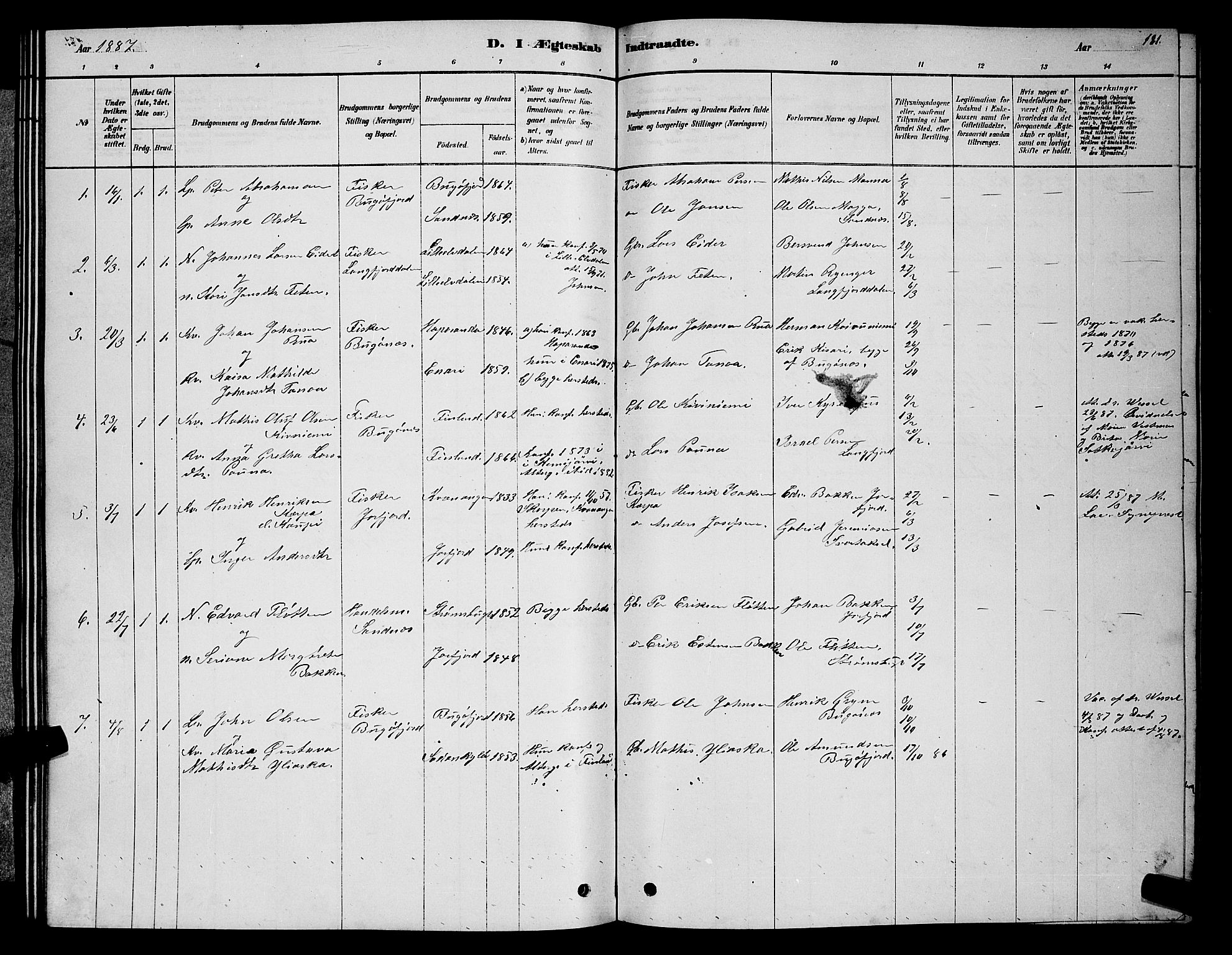 Sør-Varanger sokneprestkontor, SATØ/S-1331/H/Hb/L0003klokker: Parish register (copy) no. 3, 1878-1891, p. 181