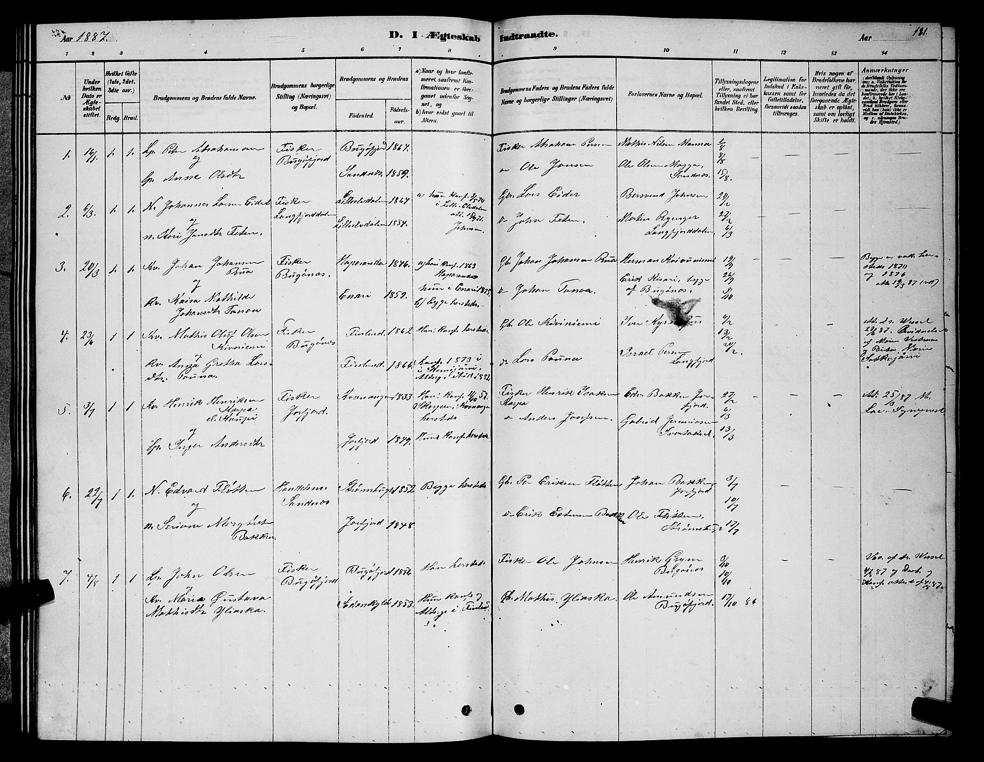 Sør-Varanger sokneprestkontor, AV/SATØ-S-1331/H/Hb/L0003klokker: Parish register (copy) no. 3, 1878-1891, p. 181