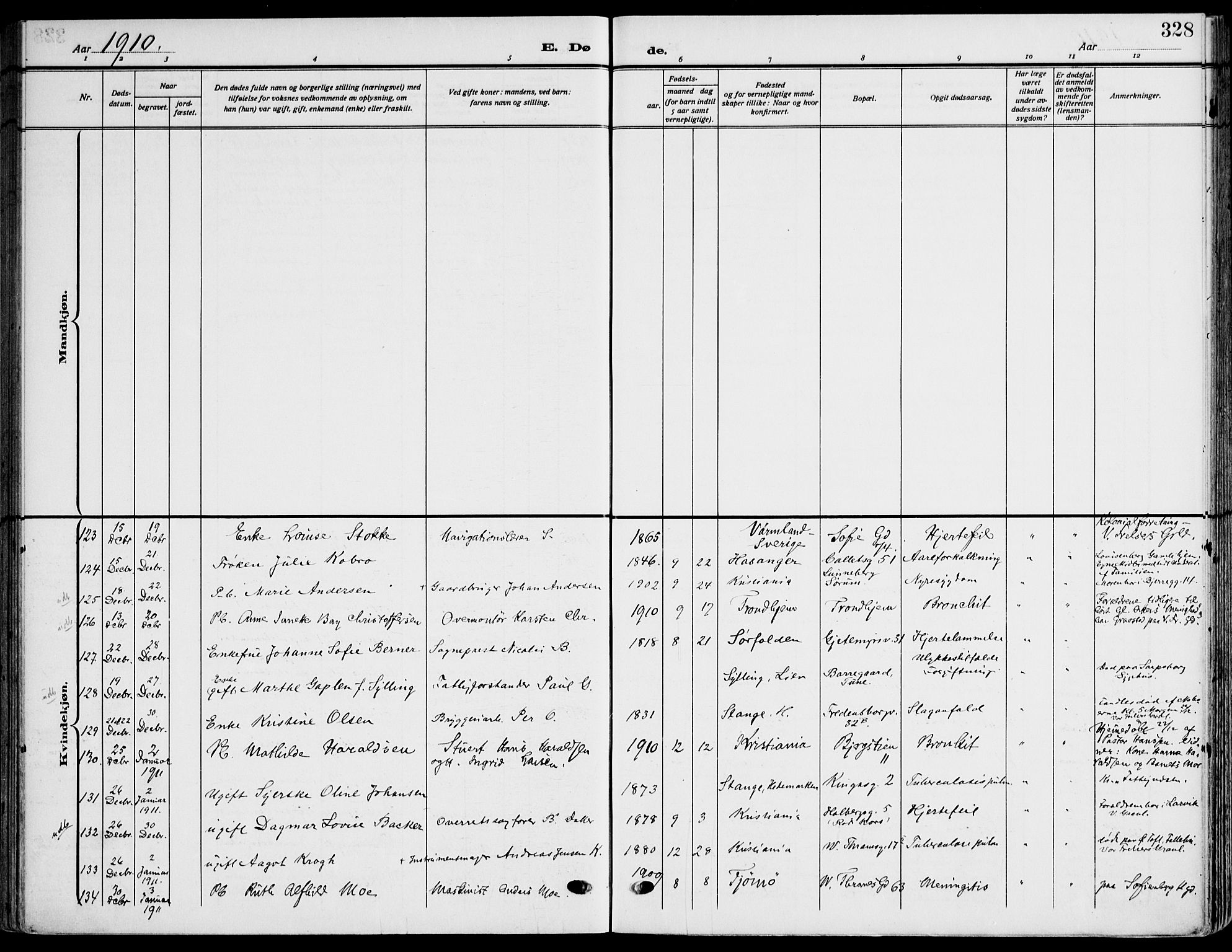 Gamle Aker prestekontor Kirkebøker, AV/SAO-A-10617a/F/L0014: Parish register (official) no. 14, 1909-1924, p. 328