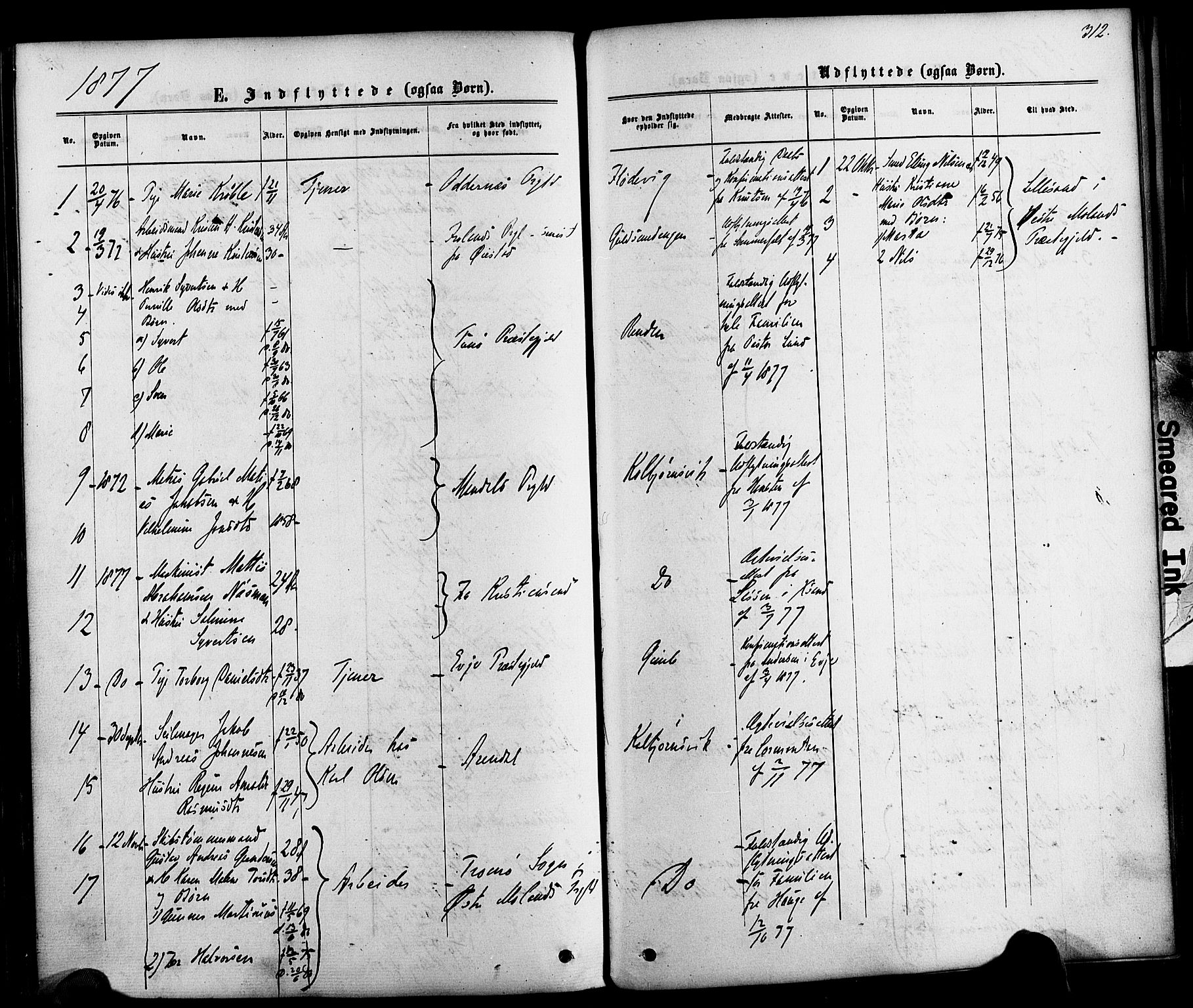 Hisøy sokneprestkontor, AV/SAK-1111-0020/F/Fa/L0002: Parish register (official) no. A 2, 1872-1880, p. 312