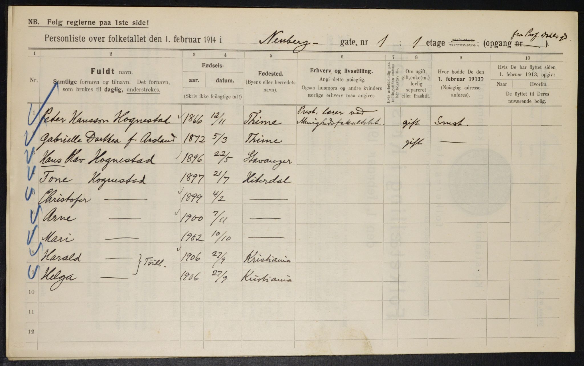 OBA, Municipal Census 1914 for Kristiania, 1914, p. 69655