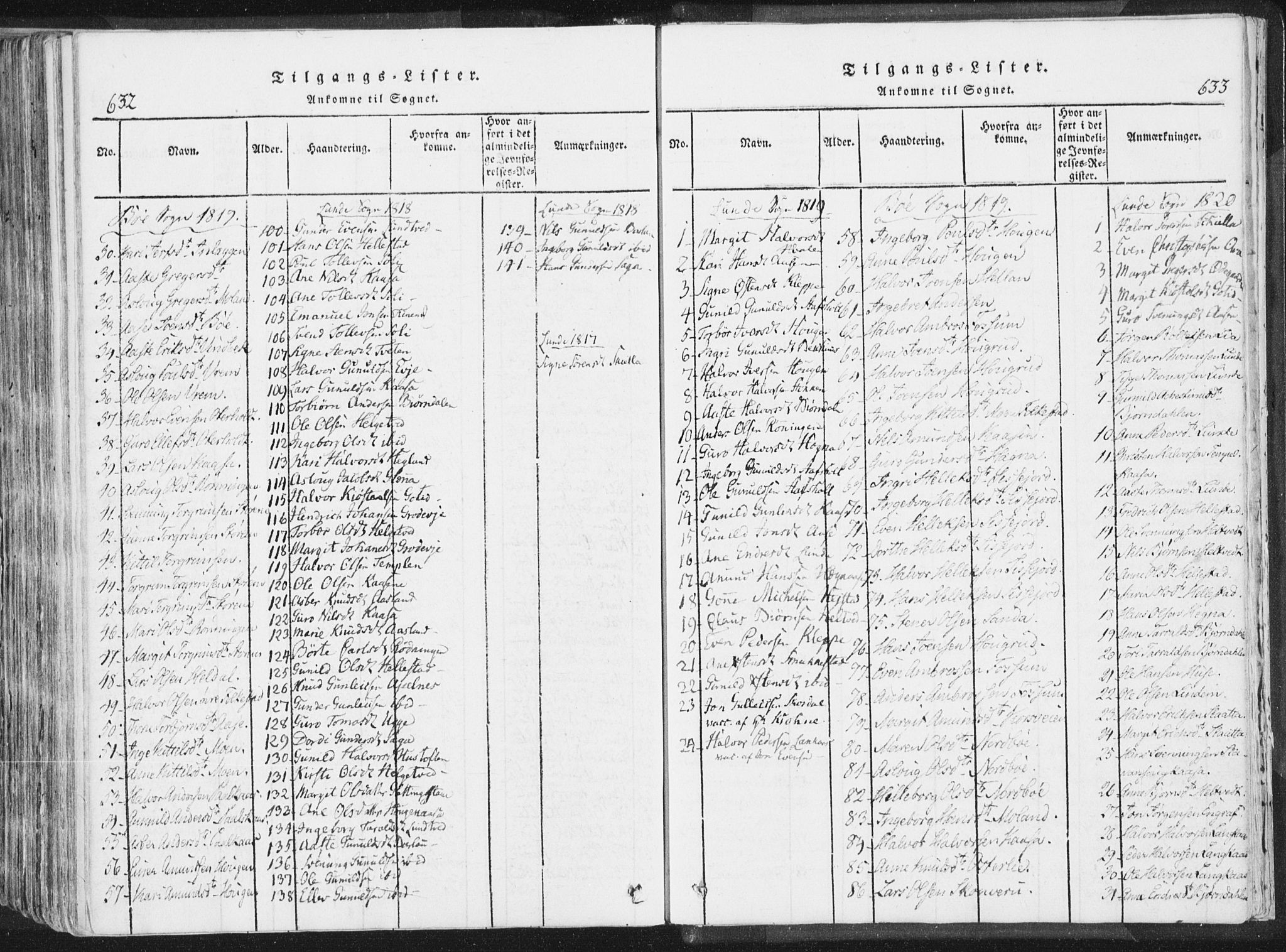 Bø kirkebøker, SAKO/A-257/F/Fa/L0006: Parish register (official) no. 6, 1815-1831, p. 632-633