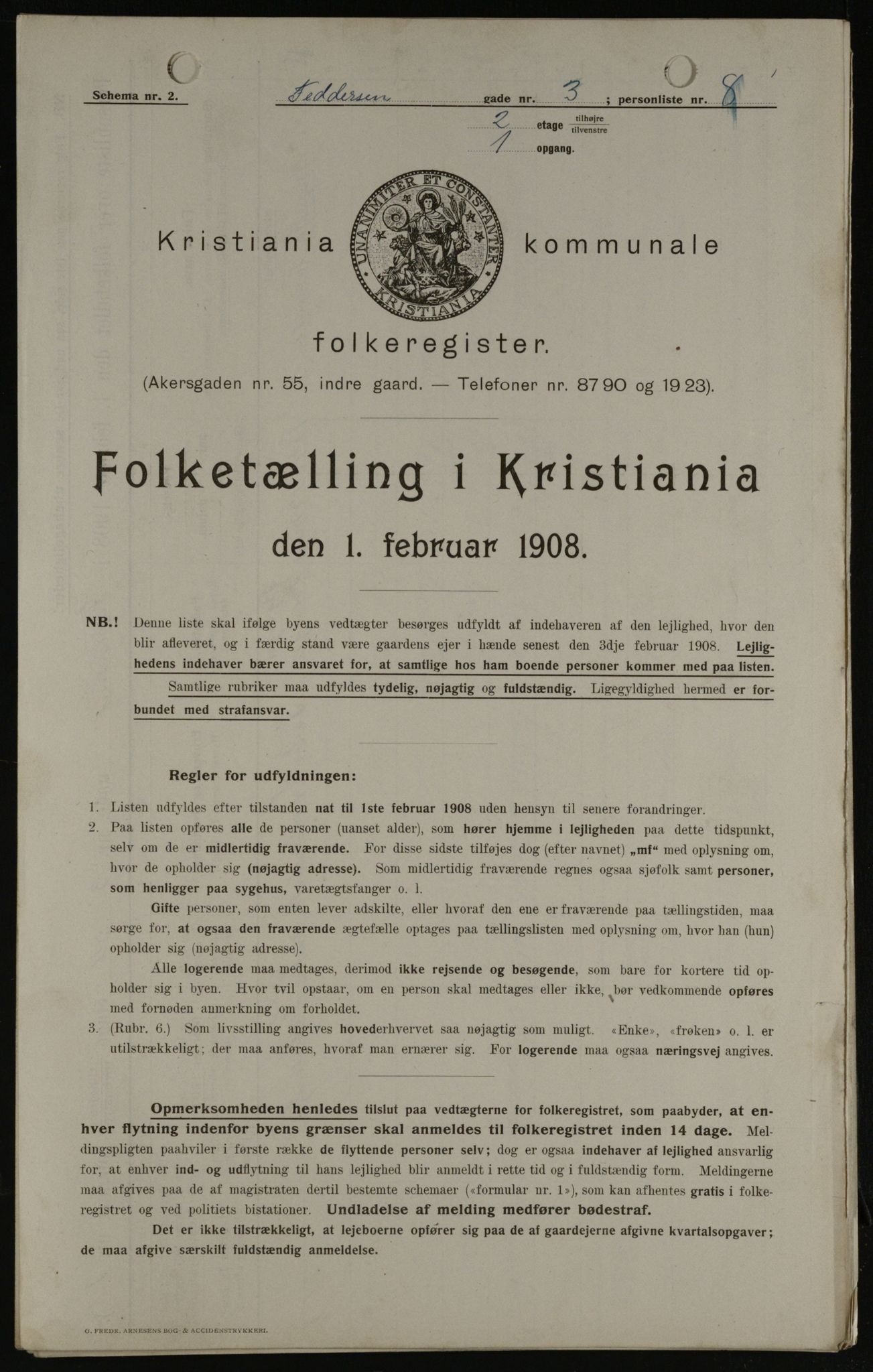 OBA, Municipal Census 1908 for Kristiania, 1908, p. 21845