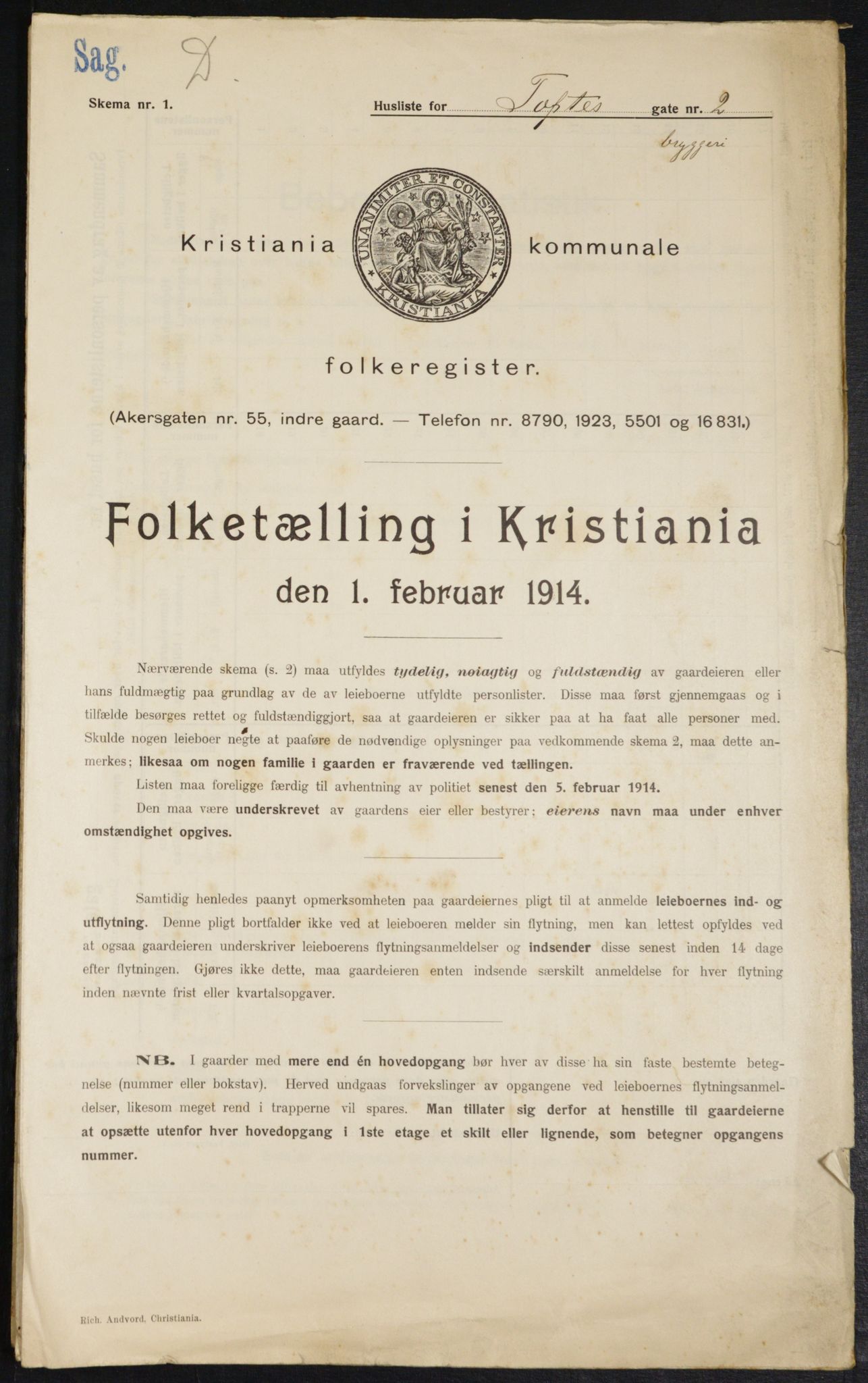 OBA, Municipal Census 1914 for Kristiania, 1914, p. 112386