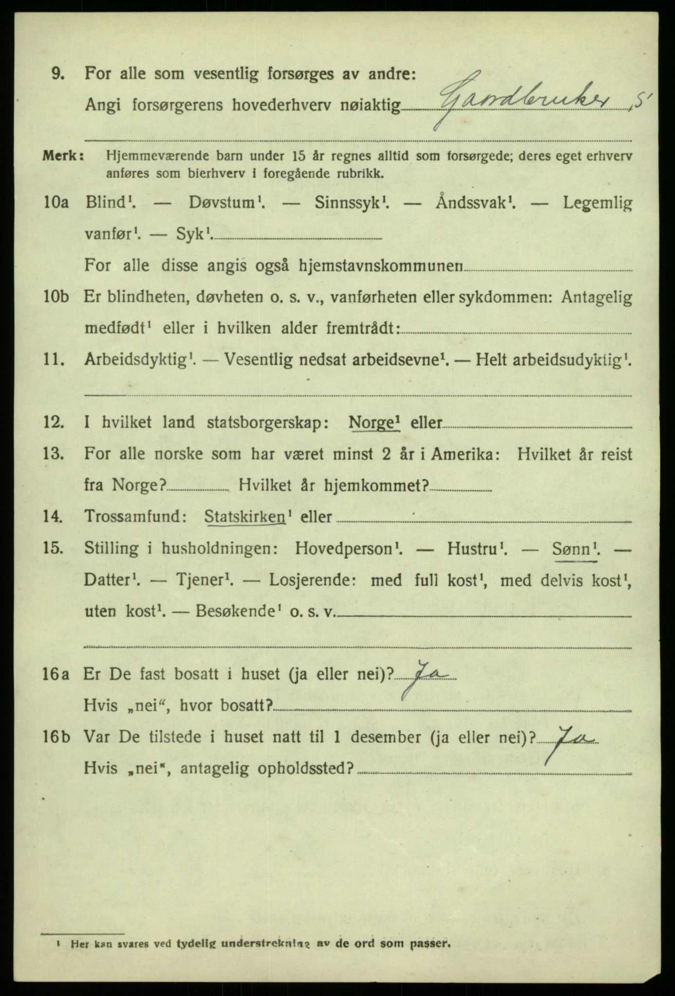 SAB, 1920 census for Austrheim, 1920, p. 2153