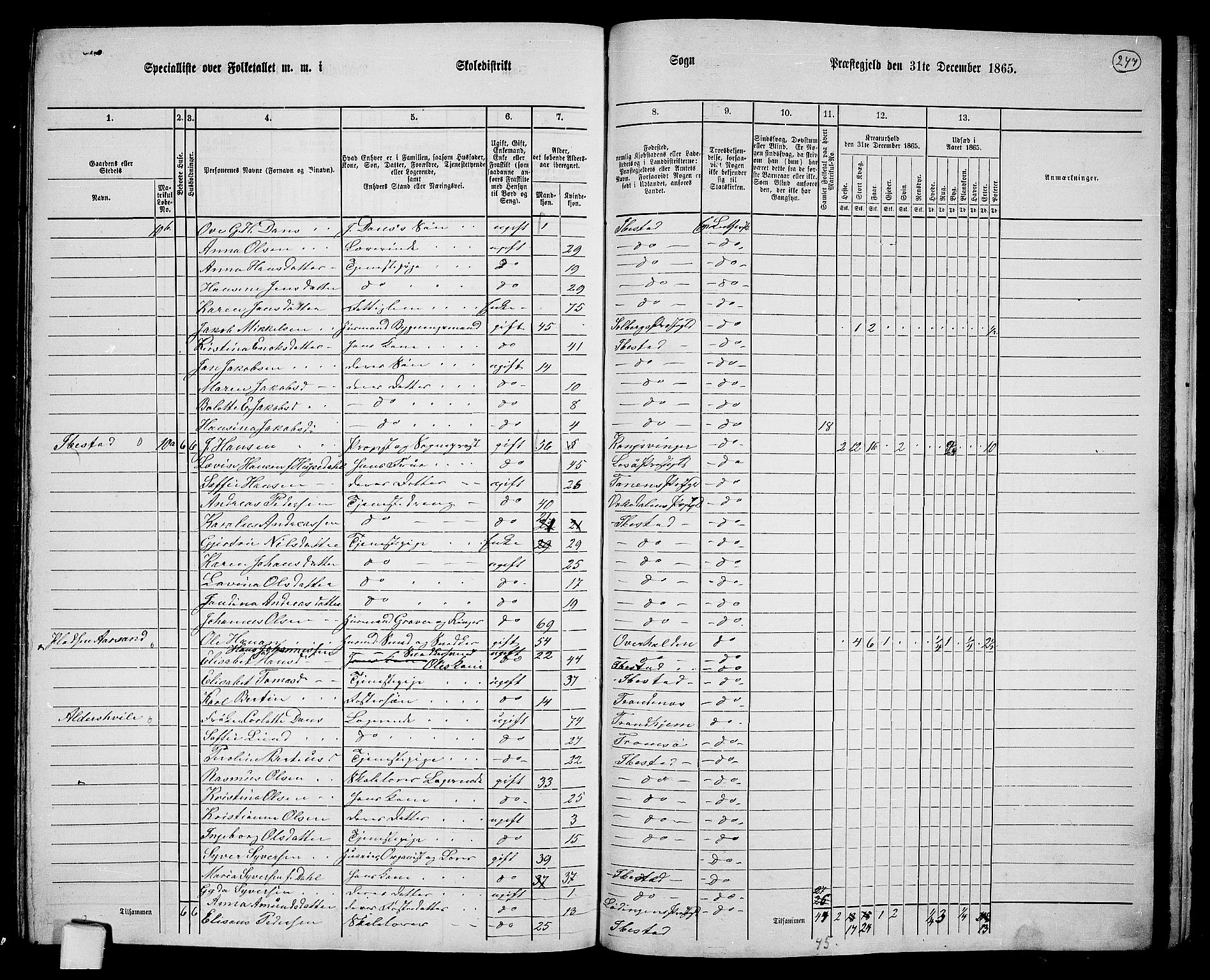 RA, 1865 census for Ibestad, 1865, p. 228