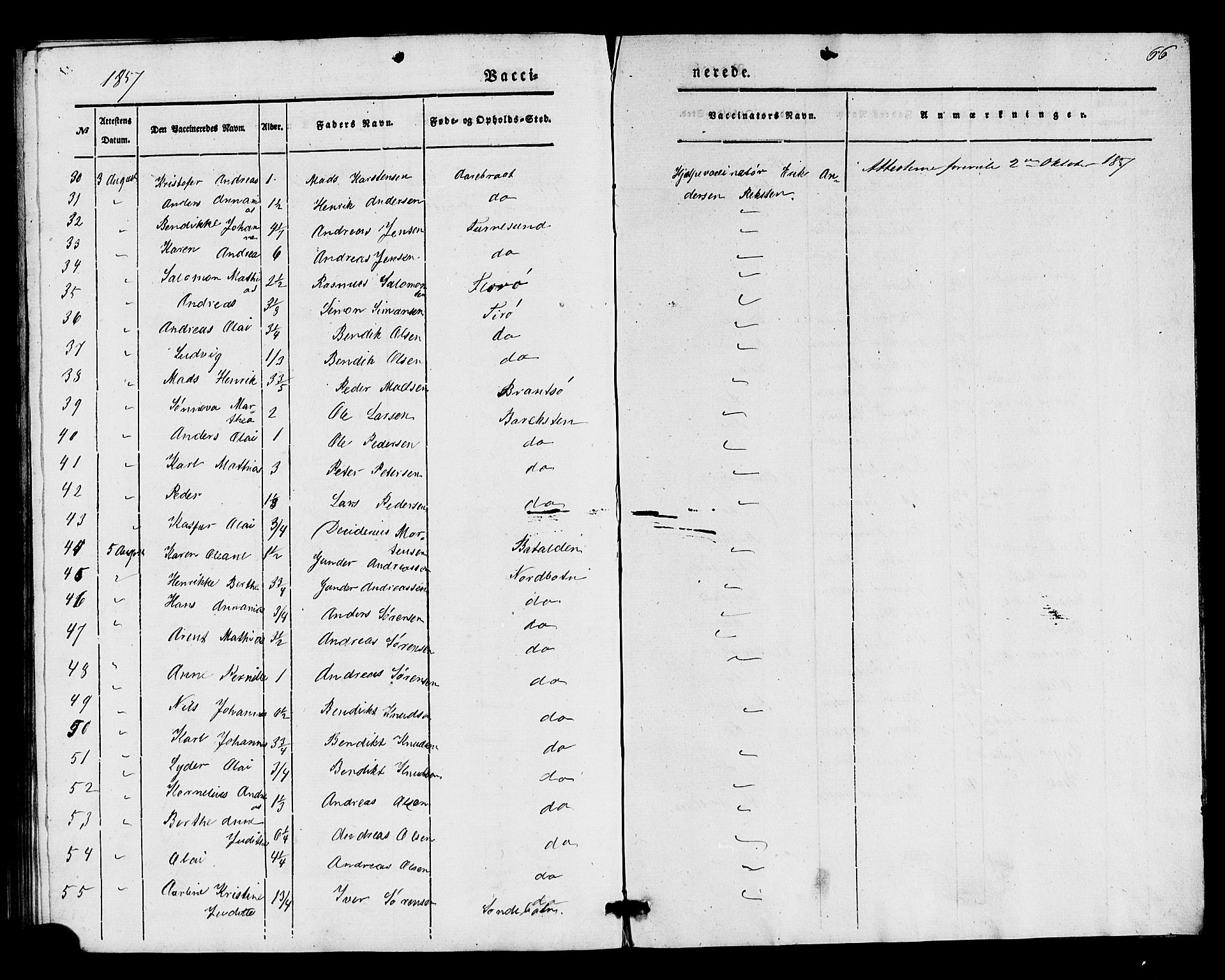 Kinn sokneprestembete, SAB/A-80801/H/Haa/Haaa/L0016: Parish register (official) no. A 16, 1841-1858, p. 66