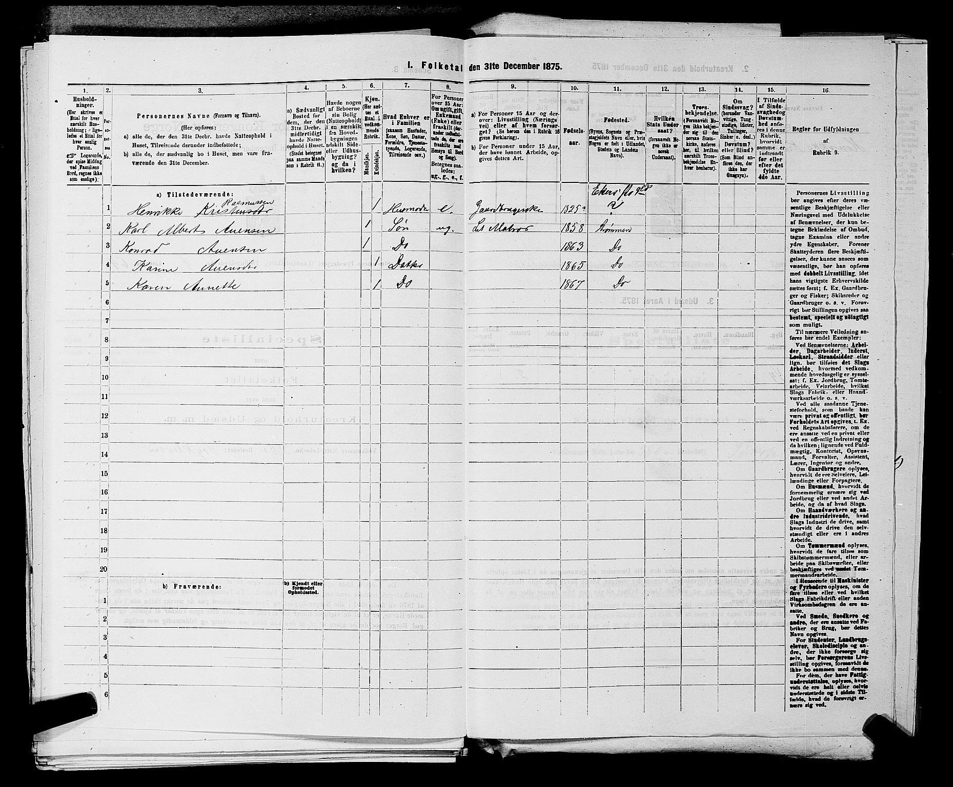 SAKO, 1875 census for 0711L Strømm/Strømm, 1875, p. 165