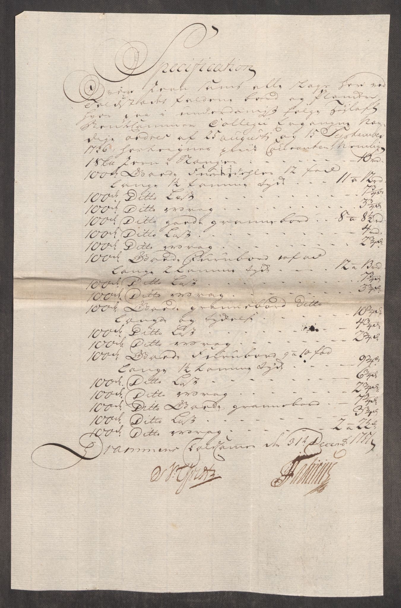 Rentekammeret inntil 1814, Realistisk ordnet avdeling, RA/EA-4070/Oe/L0004: [Ø1]: Priskuranter, 1749-1752, p. 566