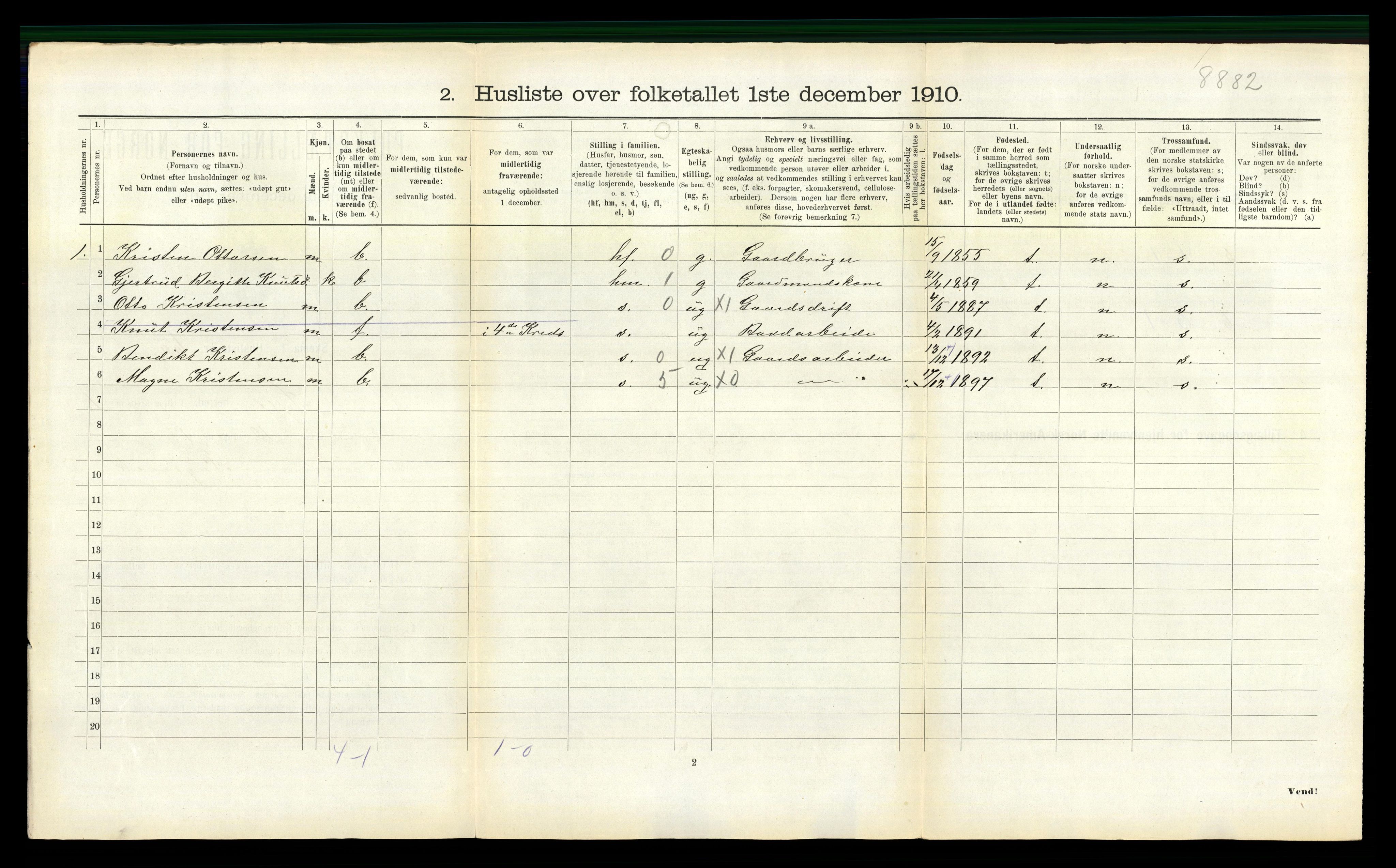 RA, 1910 census for Sylte, 1910, p. 139