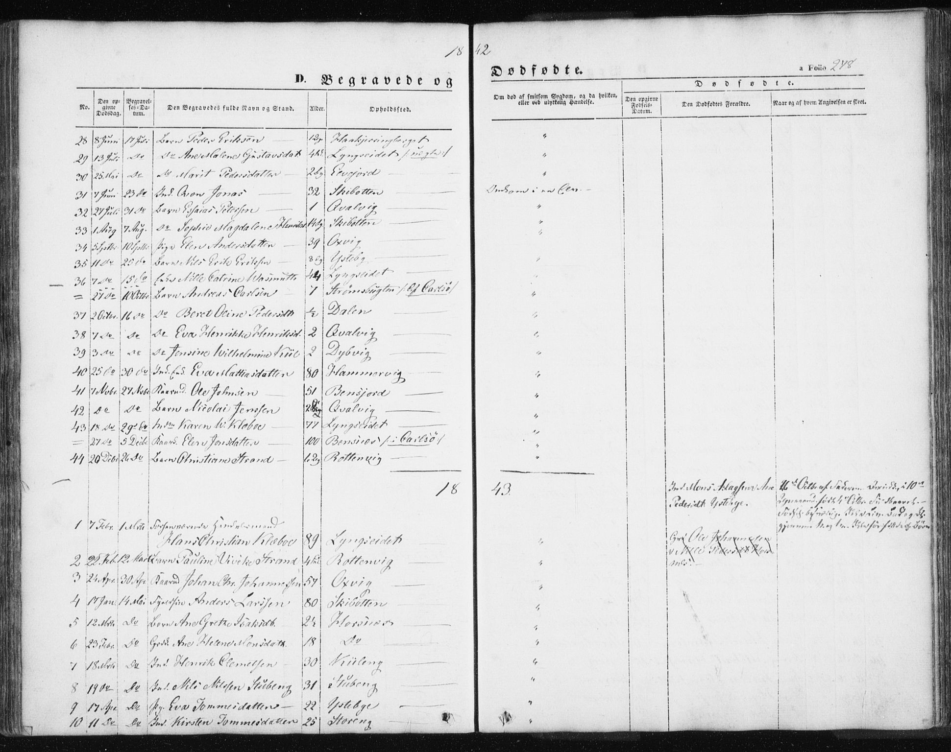 Lyngen sokneprestembete, SATØ/S-1289/H/He/Hea/L0004kirke: Parish register (official) no. 4, 1839-1858, p. 278