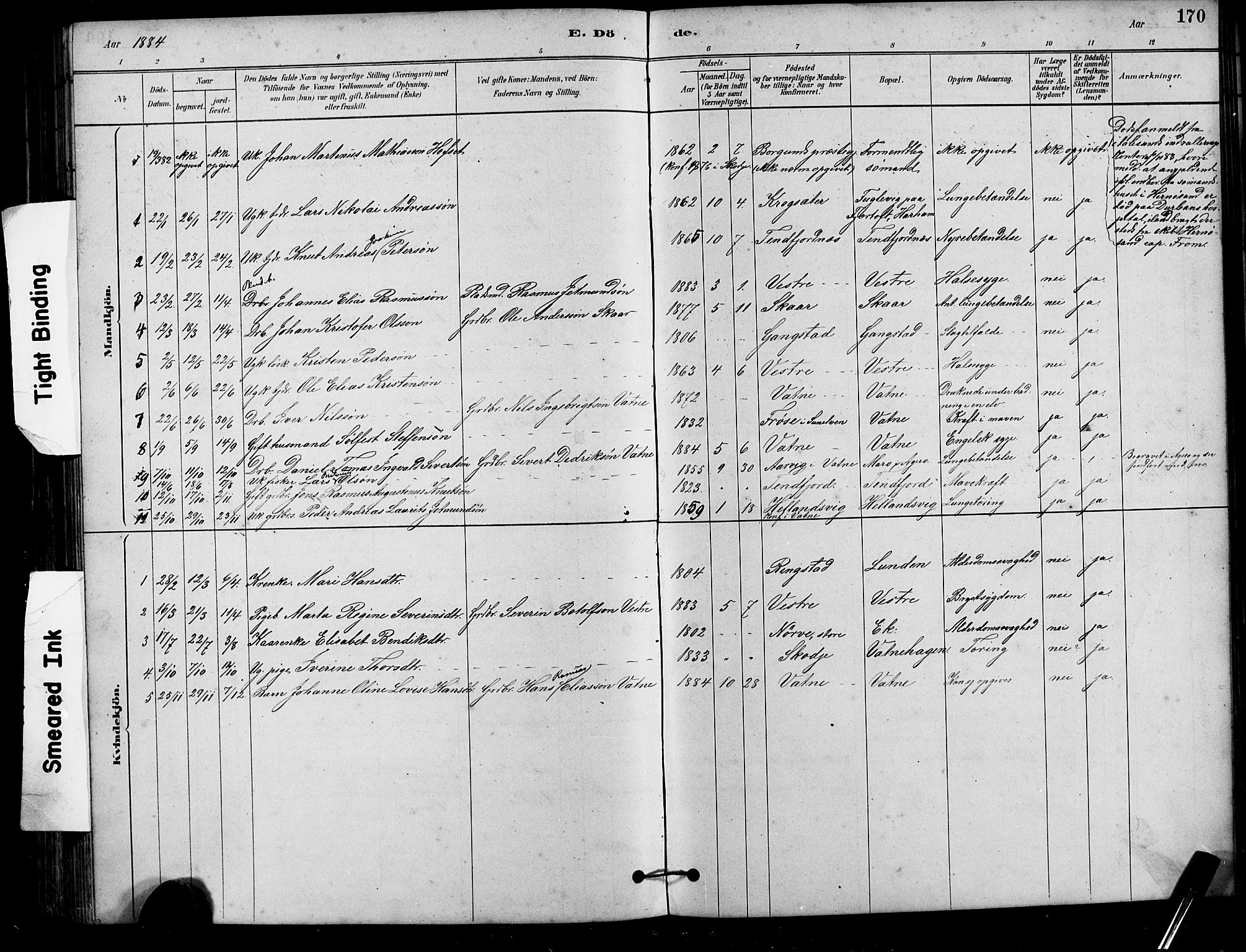 Ministerialprotokoller, klokkerbøker og fødselsregistre - Møre og Romsdal, SAT/A-1454/525/L0376: Parish register (copy) no. 525C02, 1880-1902, p. 170