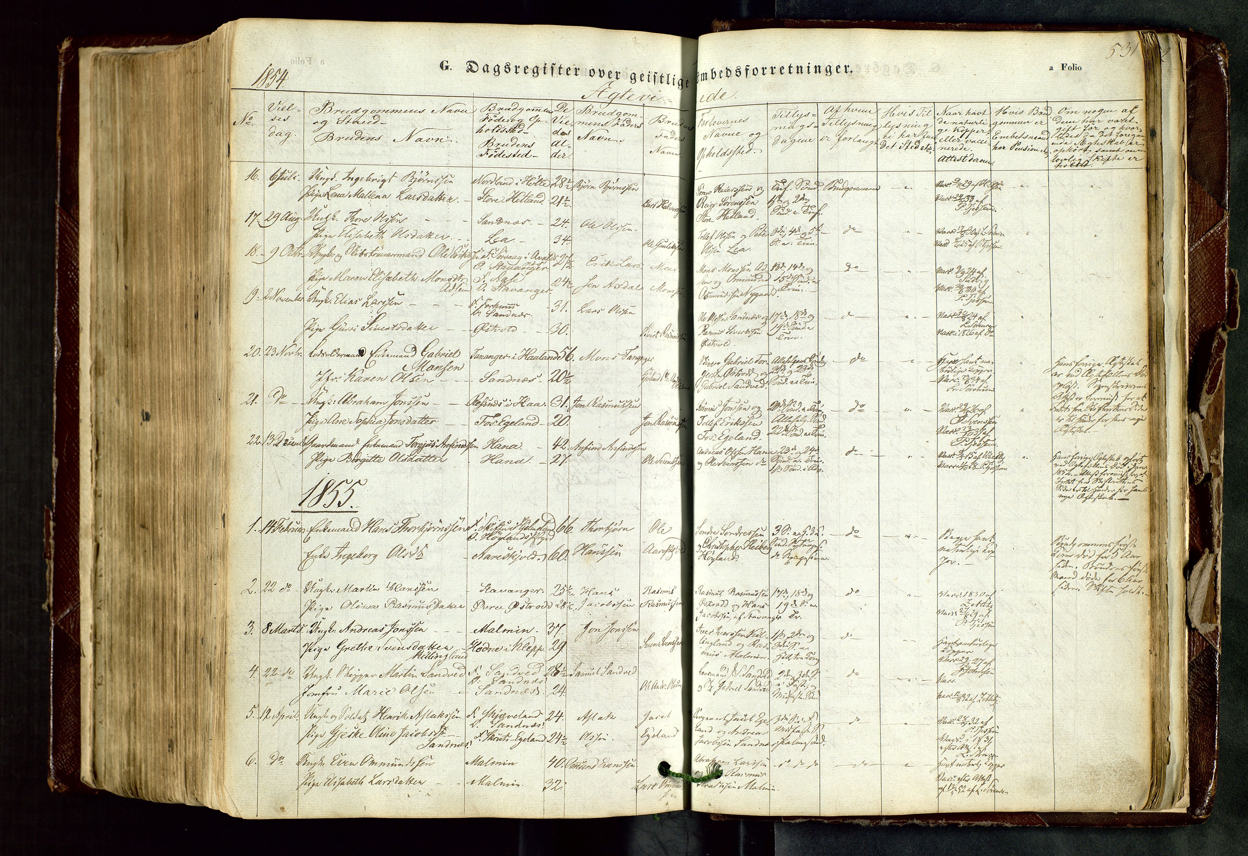 Høyland sokneprestkontor, SAST/A-101799/001/30BA/L0008: Parish register (official) no. A 8, 1841-1856, p. 531