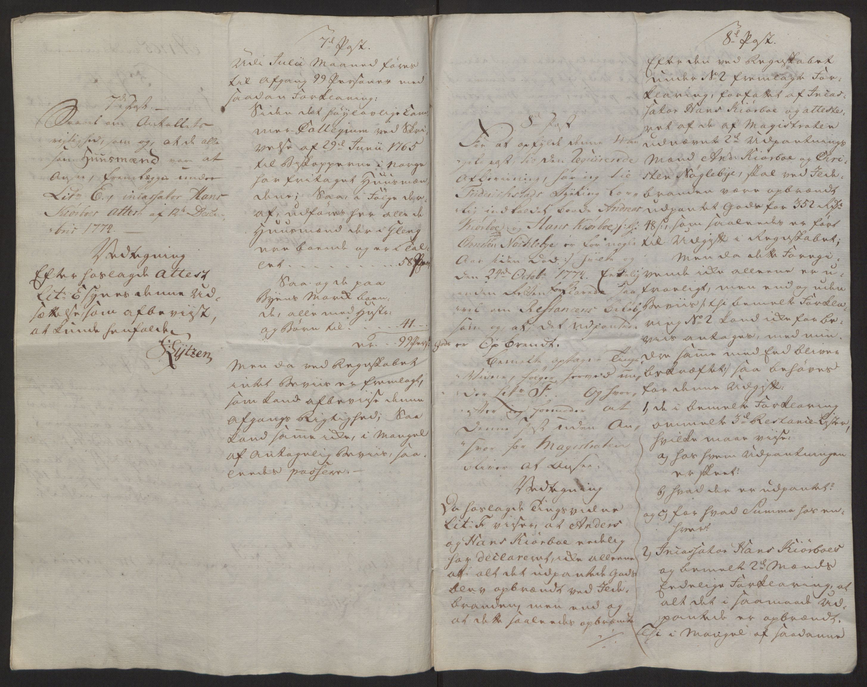 Rentekammeret inntil 1814, Reviderte regnskaper, Byregnskaper, AV/RA-EA-4066/R/Rb/L0029/0001: [B3] Kontribusjonsregnskap / Ekstraskatt, 1762-1772, p. 162