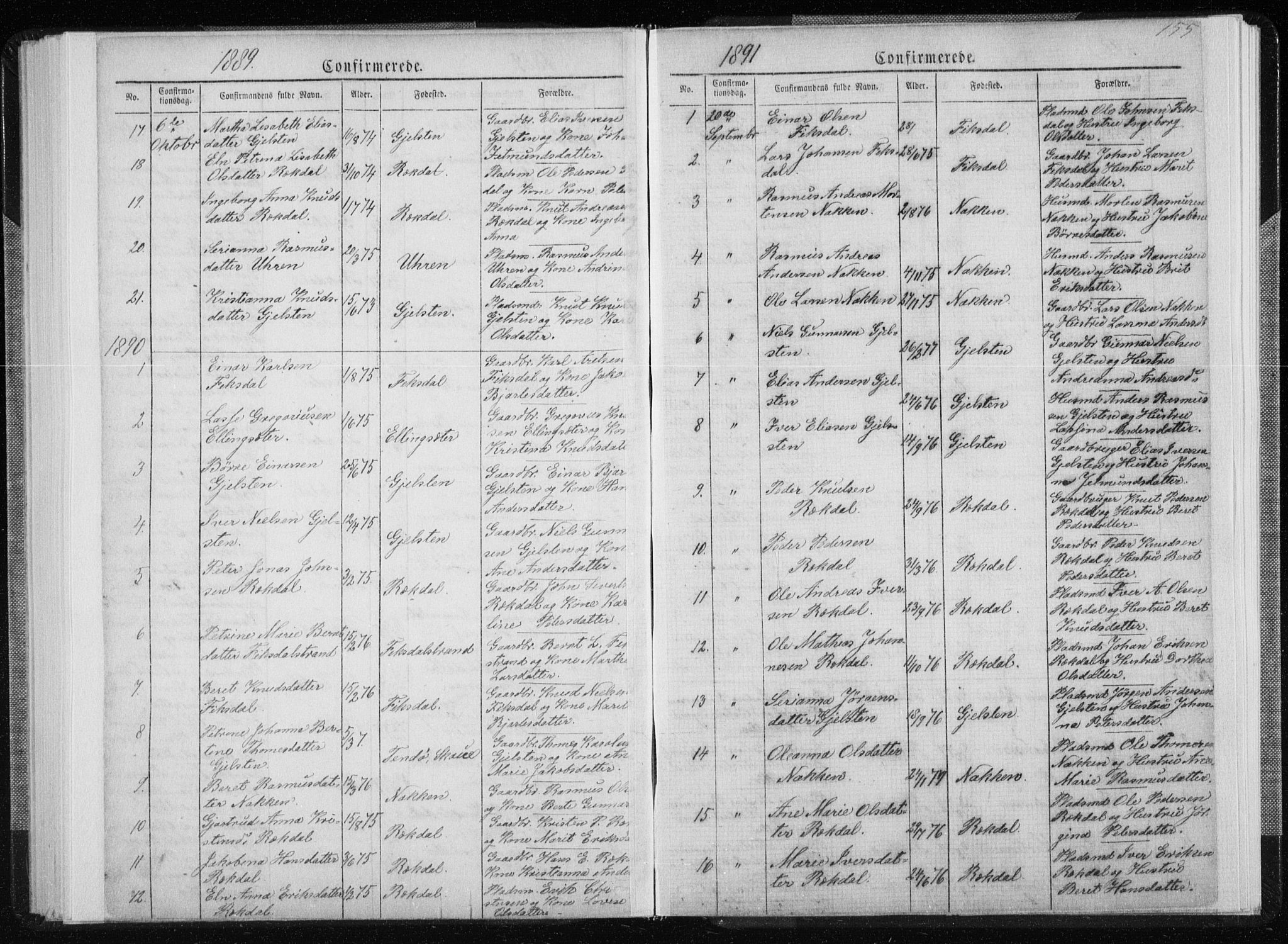 Ministerialprotokoller, klokkerbøker og fødselsregistre - Møre og Romsdal, AV/SAT-A-1454/540/L0541: Parish register (copy) no. 540C01, 1867-1920, p. 155