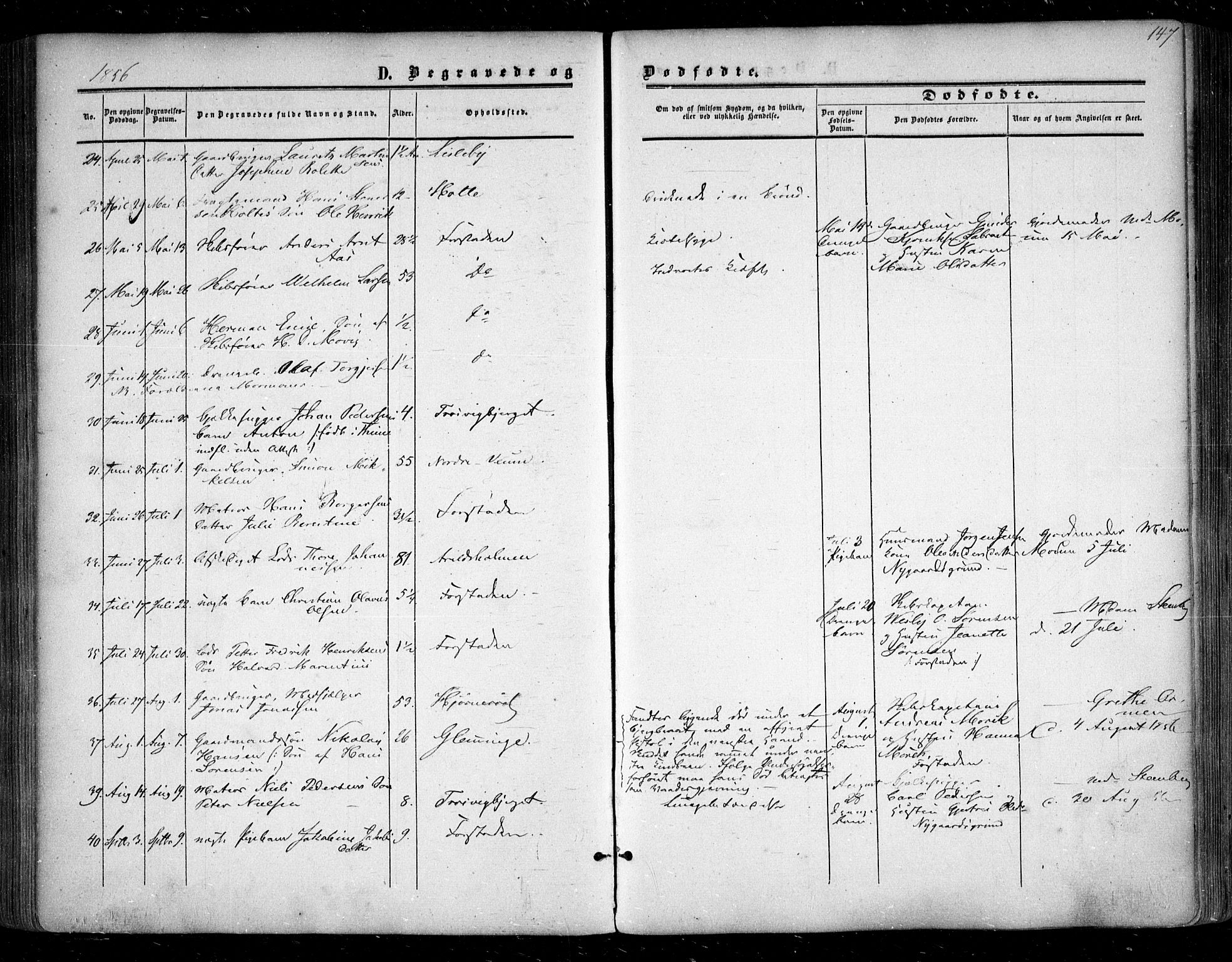 Glemmen prestekontor Kirkebøker, SAO/A-10908/F/Fa/L0007: Parish register (official) no. 7, 1853-1862, p. 147