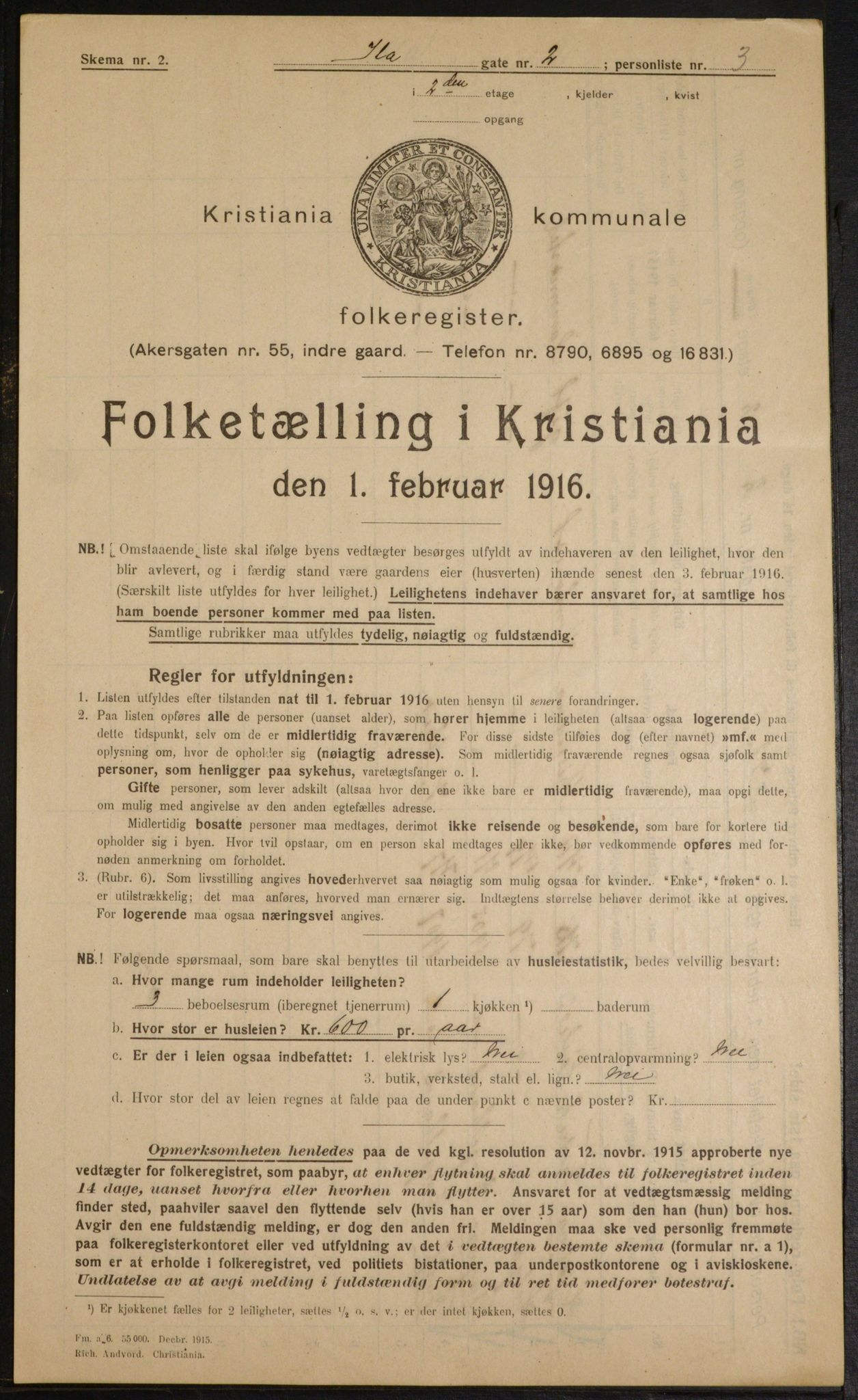 OBA, Municipal Census 1916 for Kristiania, 1916, p. 44110