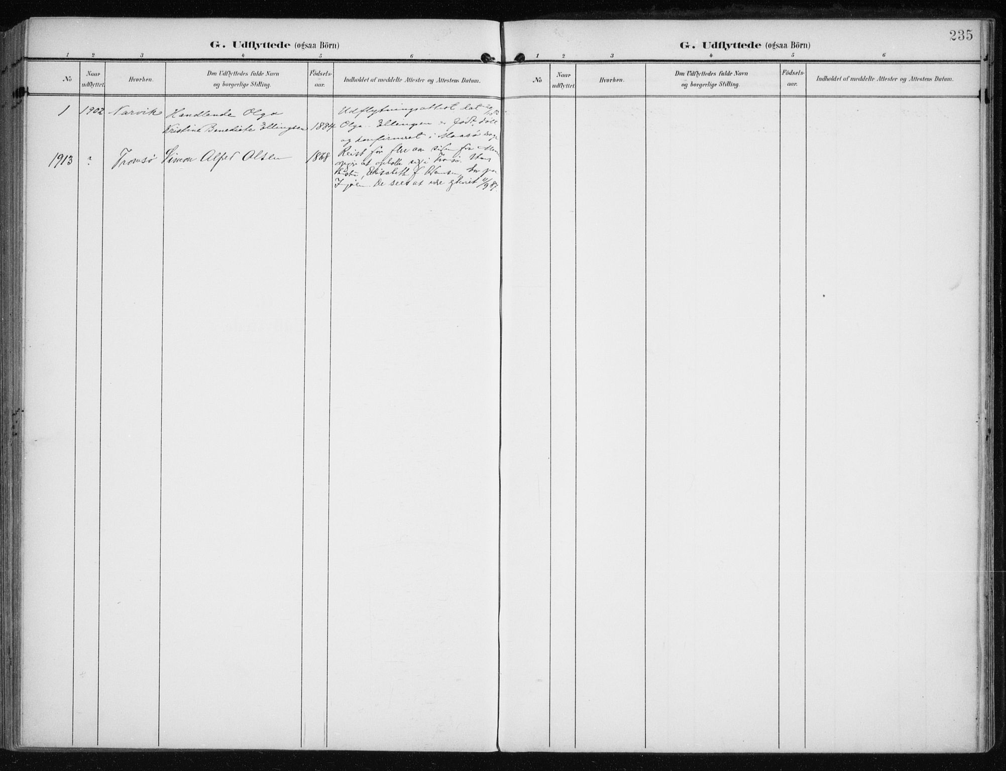 Måsøy sokneprestkontor, SATØ/S-1348/H/Ha/L0009kirke: Parish register (official) no. 9, 1903-1914, p. 235