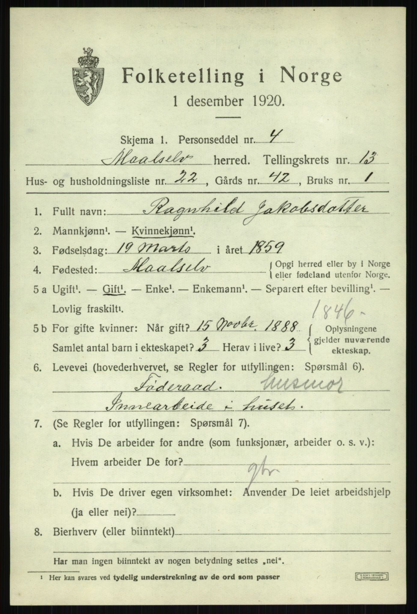 SATØ, 1920 census for Målselv, 1920, p. 6985