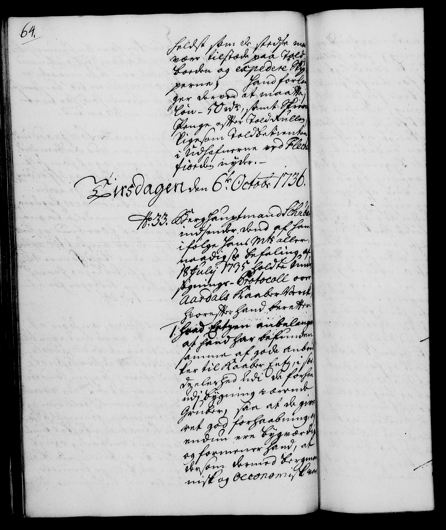 Rentekammeret, Kammerkanselliet, RA/EA-3111/G/Gh/Gha/L0019: Norsk ekstraktmemorialprotokoll (merket RK 53.64), 1736-1737, p. 64