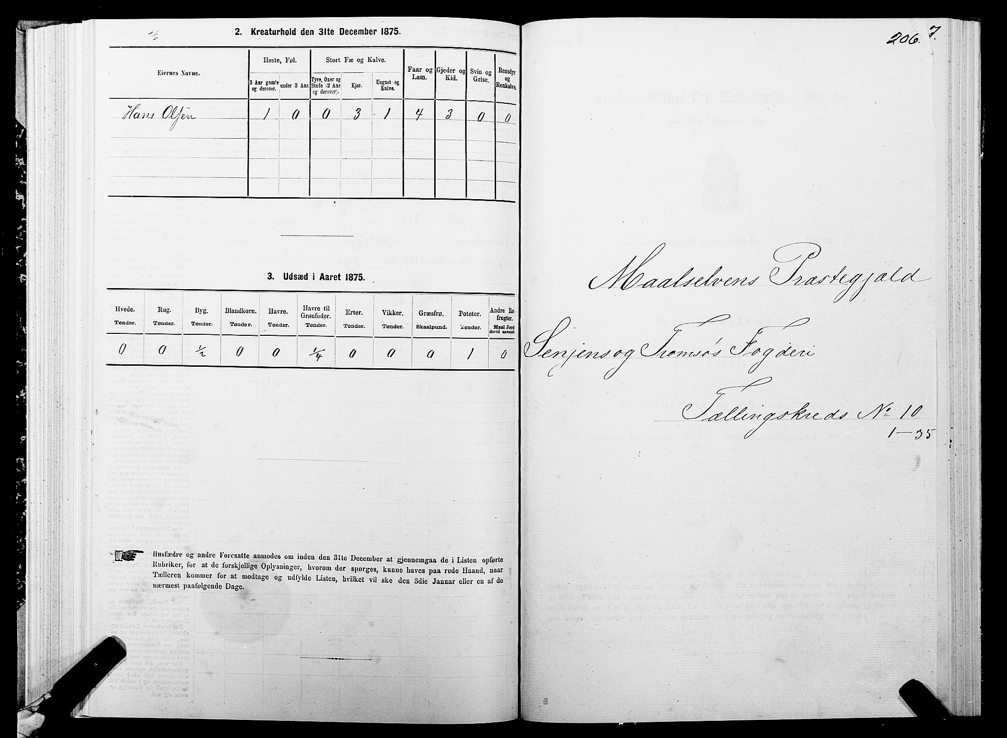 SATØ, 1875 census for 1924P Målselv, 1875, p. 4206