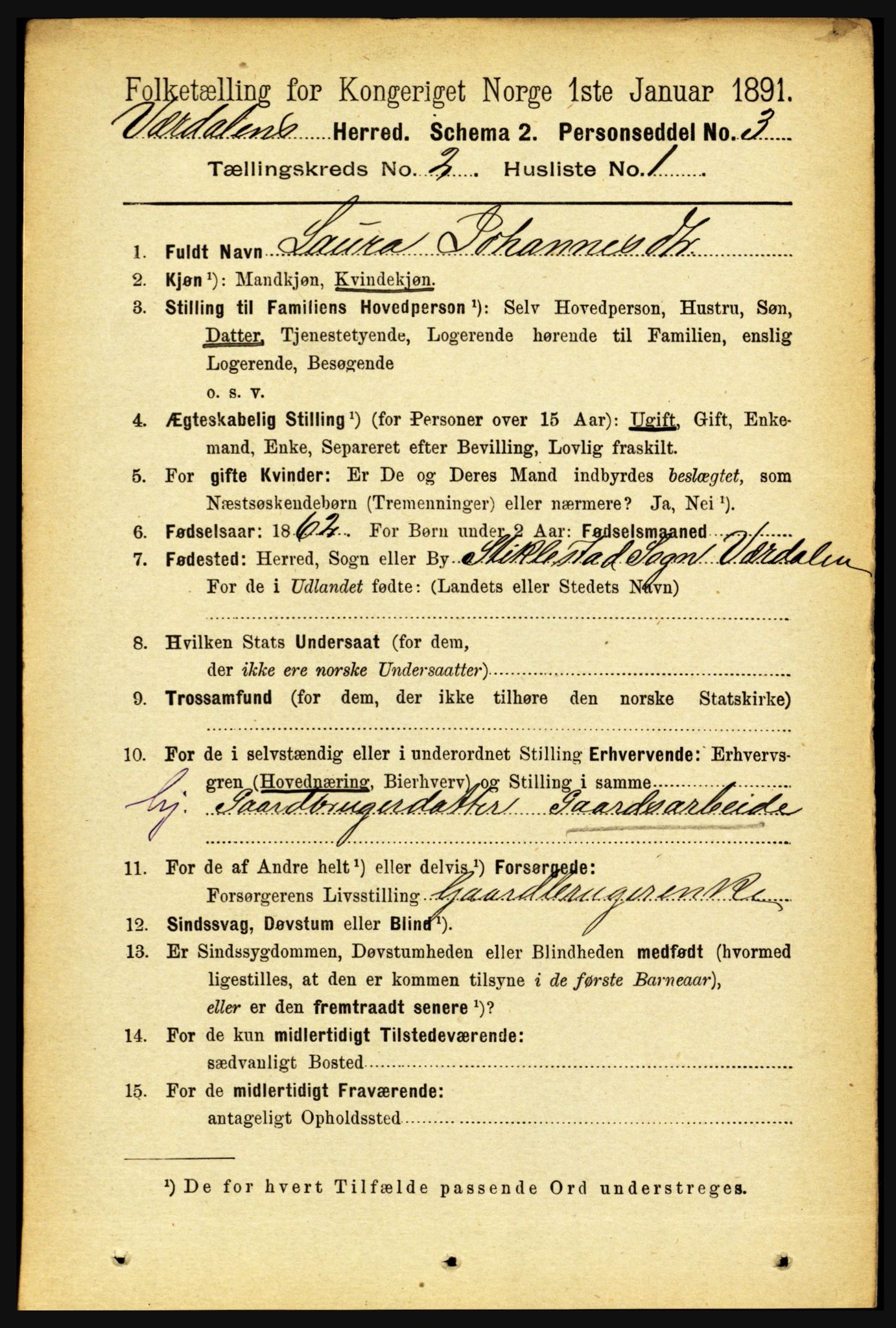 RA, 1891 census for 1721 Verdal, 1891, p. 787