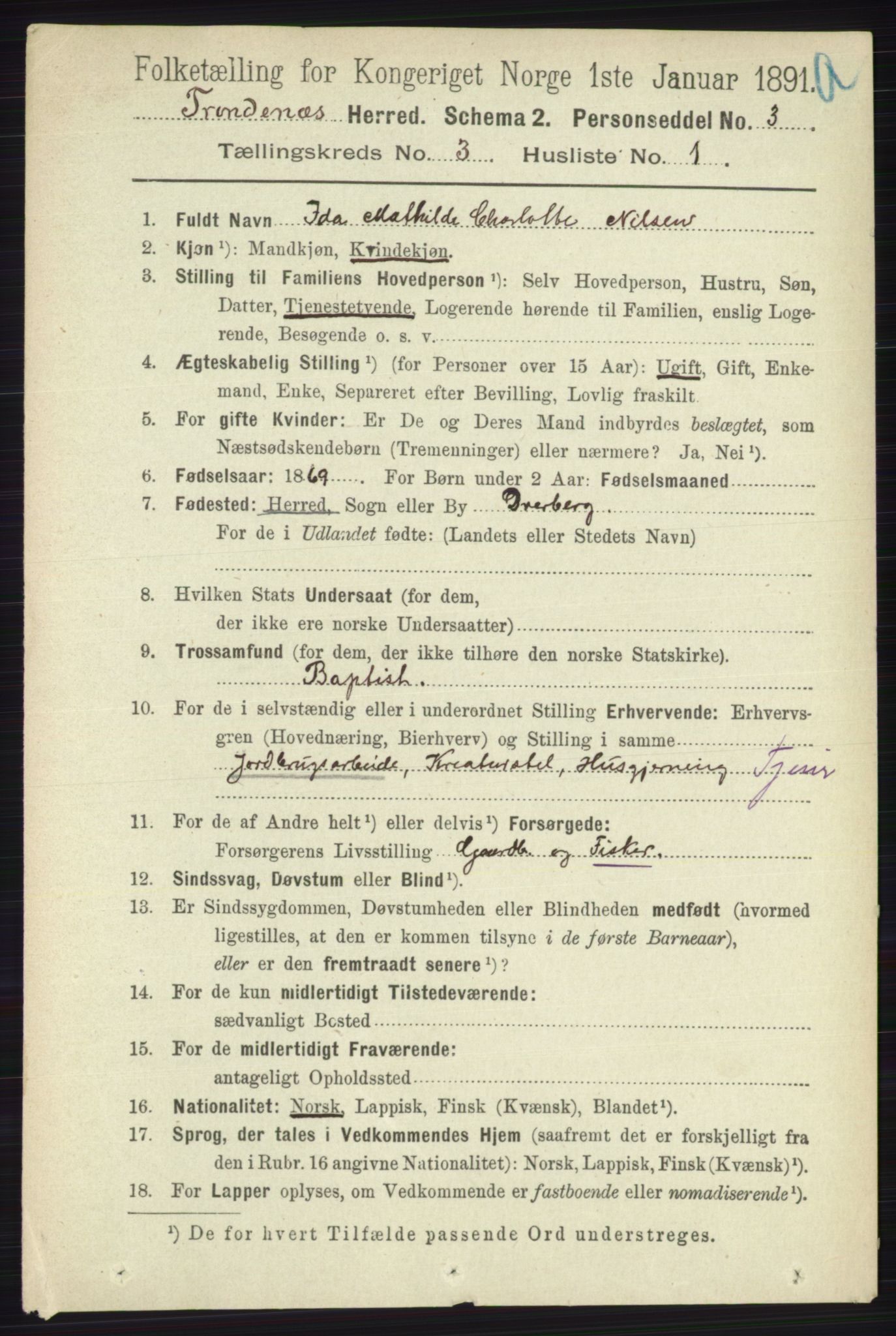 RA, 1891 census for 1914 Trondenes, 1891, p. 1204