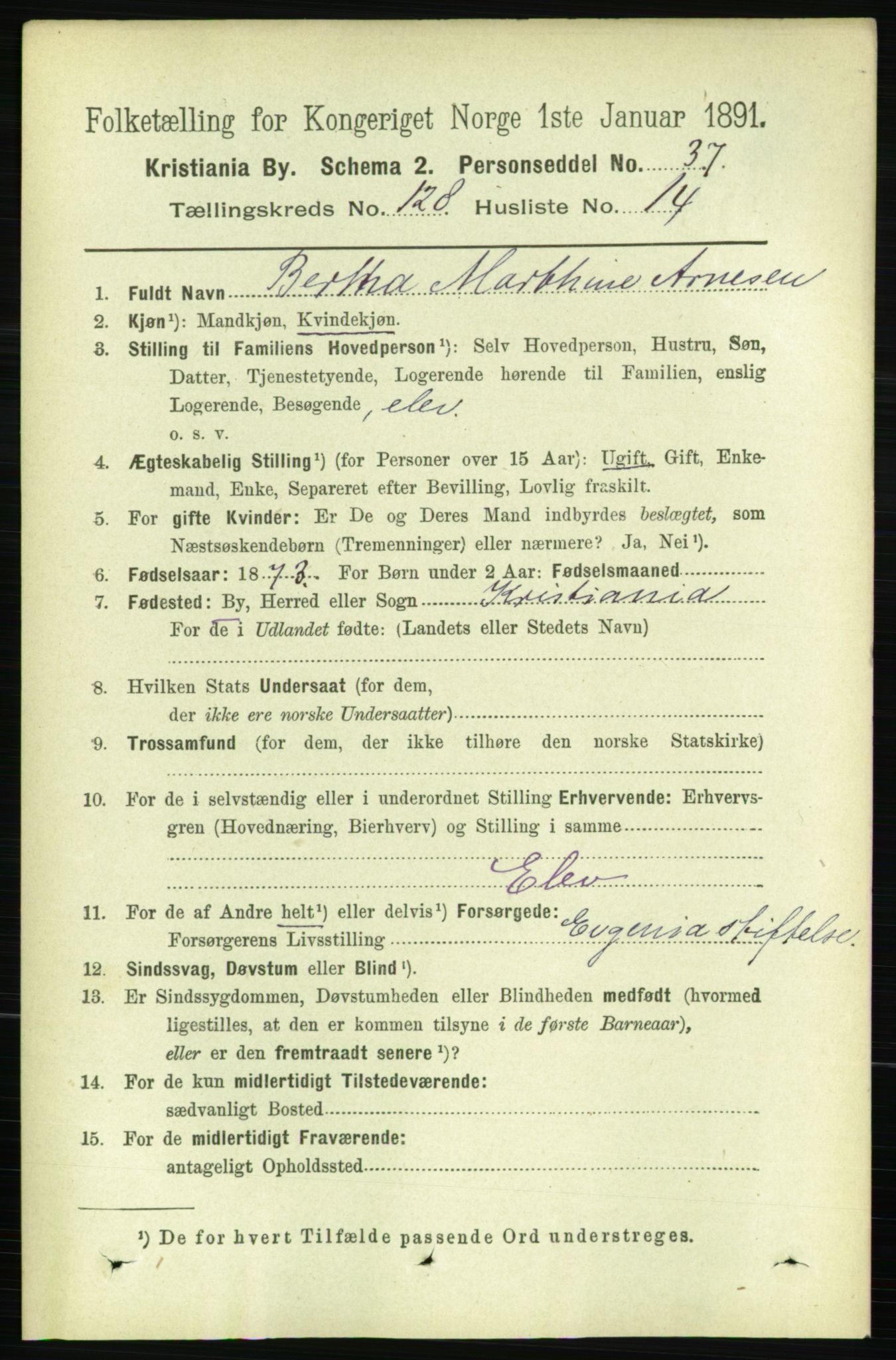 RA, 1891 census for 0301 Kristiania, 1891, p. 68941