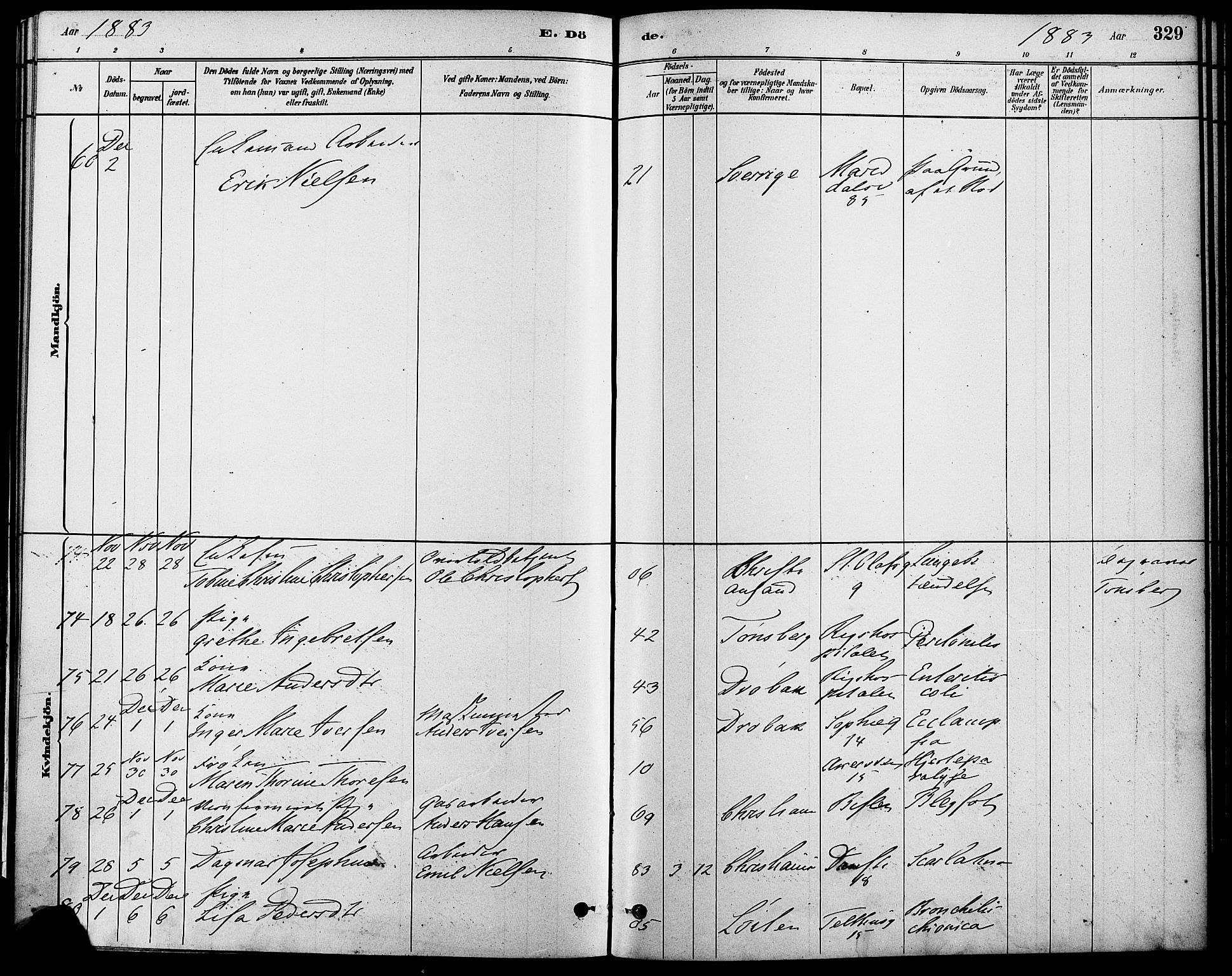 Gamle Aker prestekontor Kirkebøker, AV/SAO-A-10617a/F/L0006: Parish register (official) no. 6, 1880-1887, p. 329