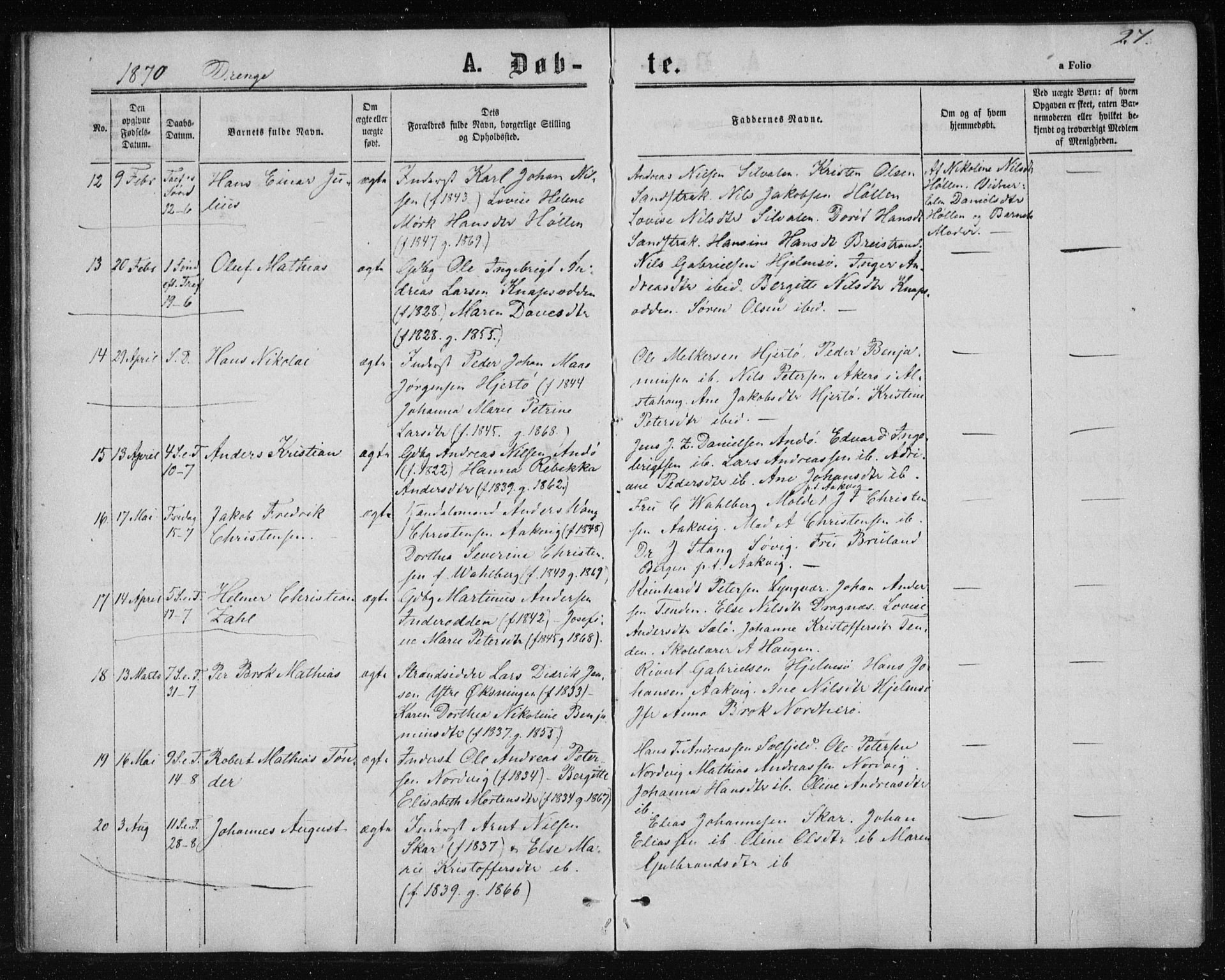 Ministerialprotokoller, klokkerbøker og fødselsregistre - Nordland, AV/SAT-A-1459/834/L0505: Parish register (official) no. 834A03, 1862-1871, p. 27