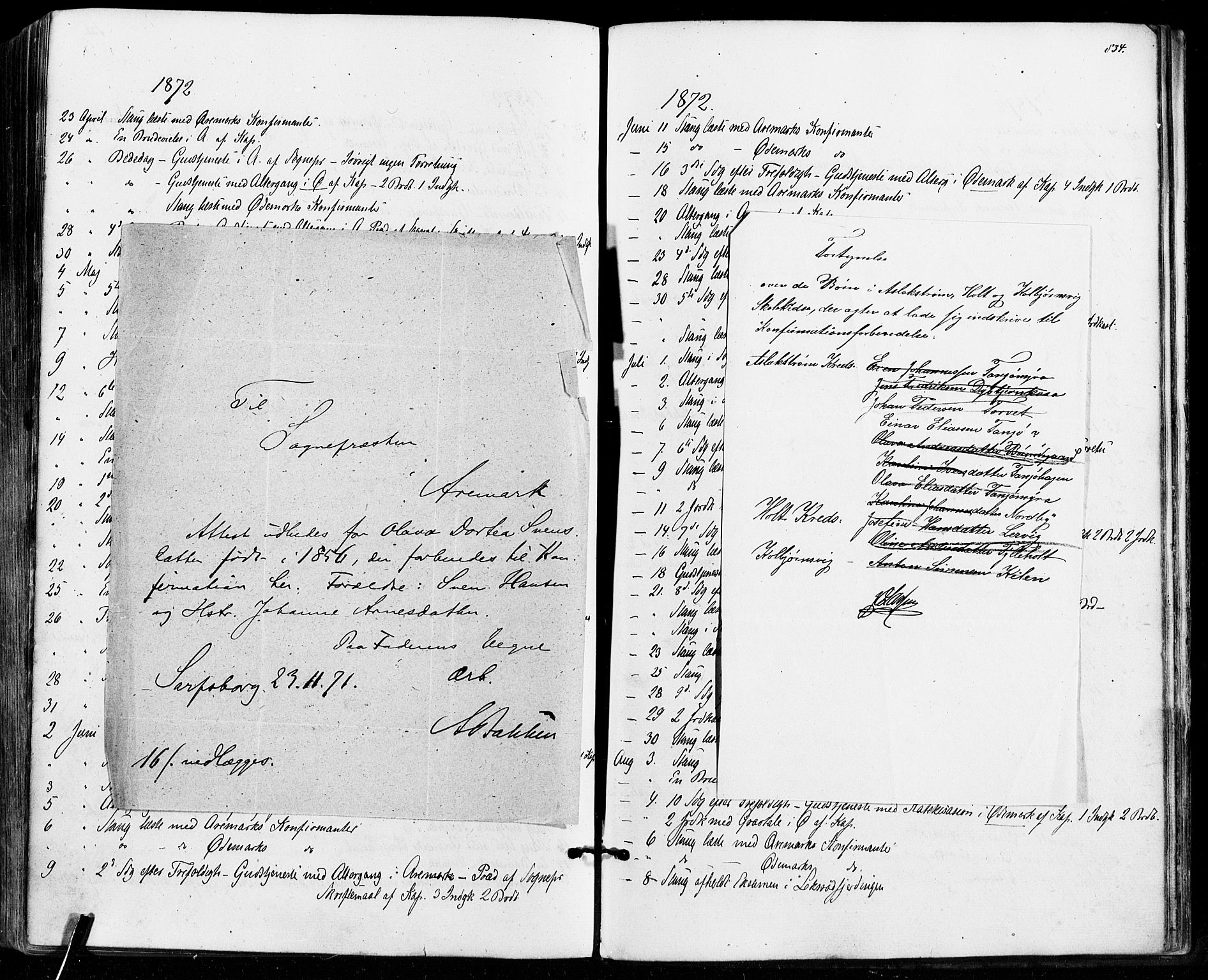 Aremark prestekontor Kirkebøker, SAO/A-10899/F/Fc/L0004: Parish register (official) no. III 4, 1866-1877, p. 833-834
