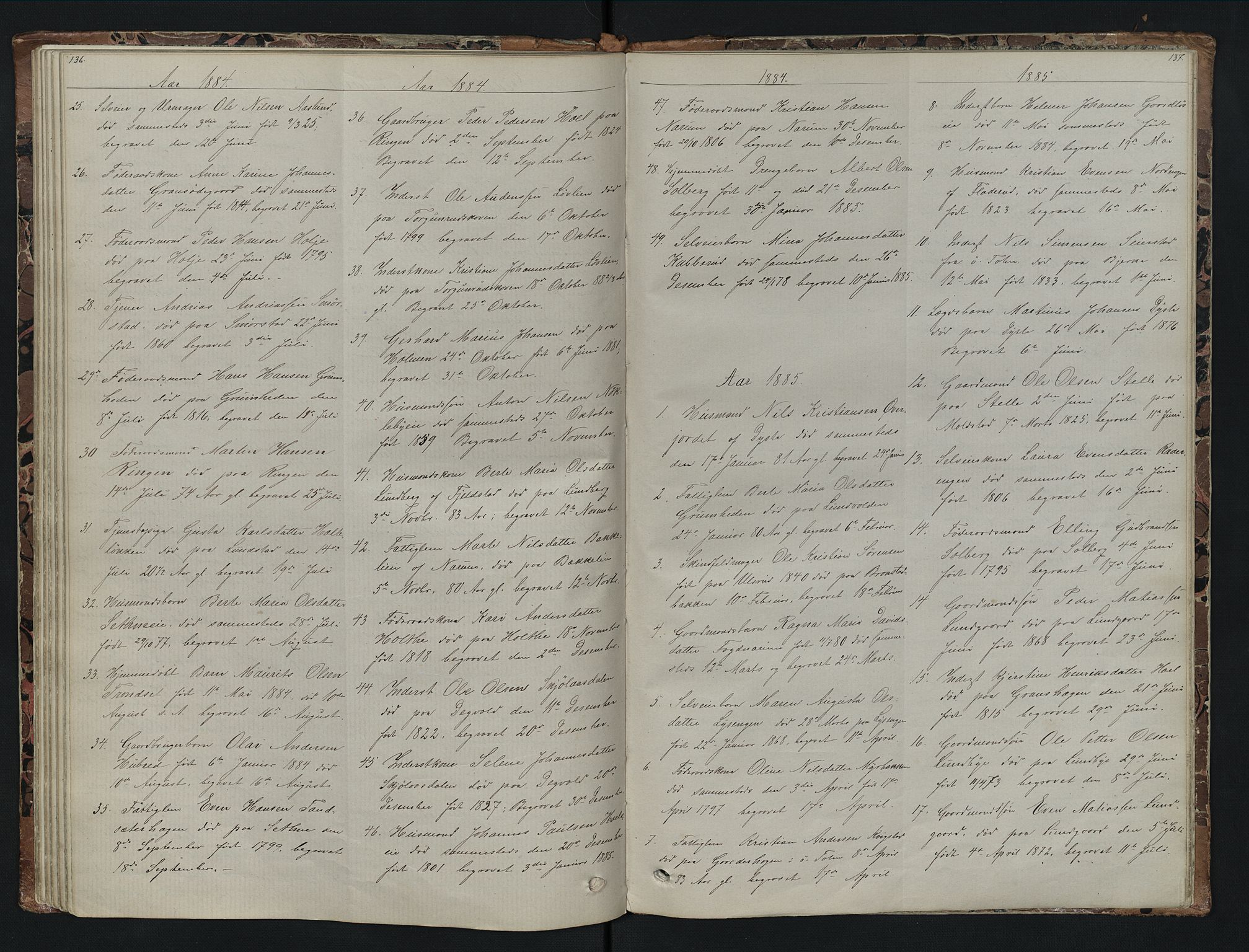 Vestre Toten prestekontor, SAH/PREST-108/H/Ha/Hab/L0007: Parish register (copy) no. 7, 1872-1900, p. 136-137