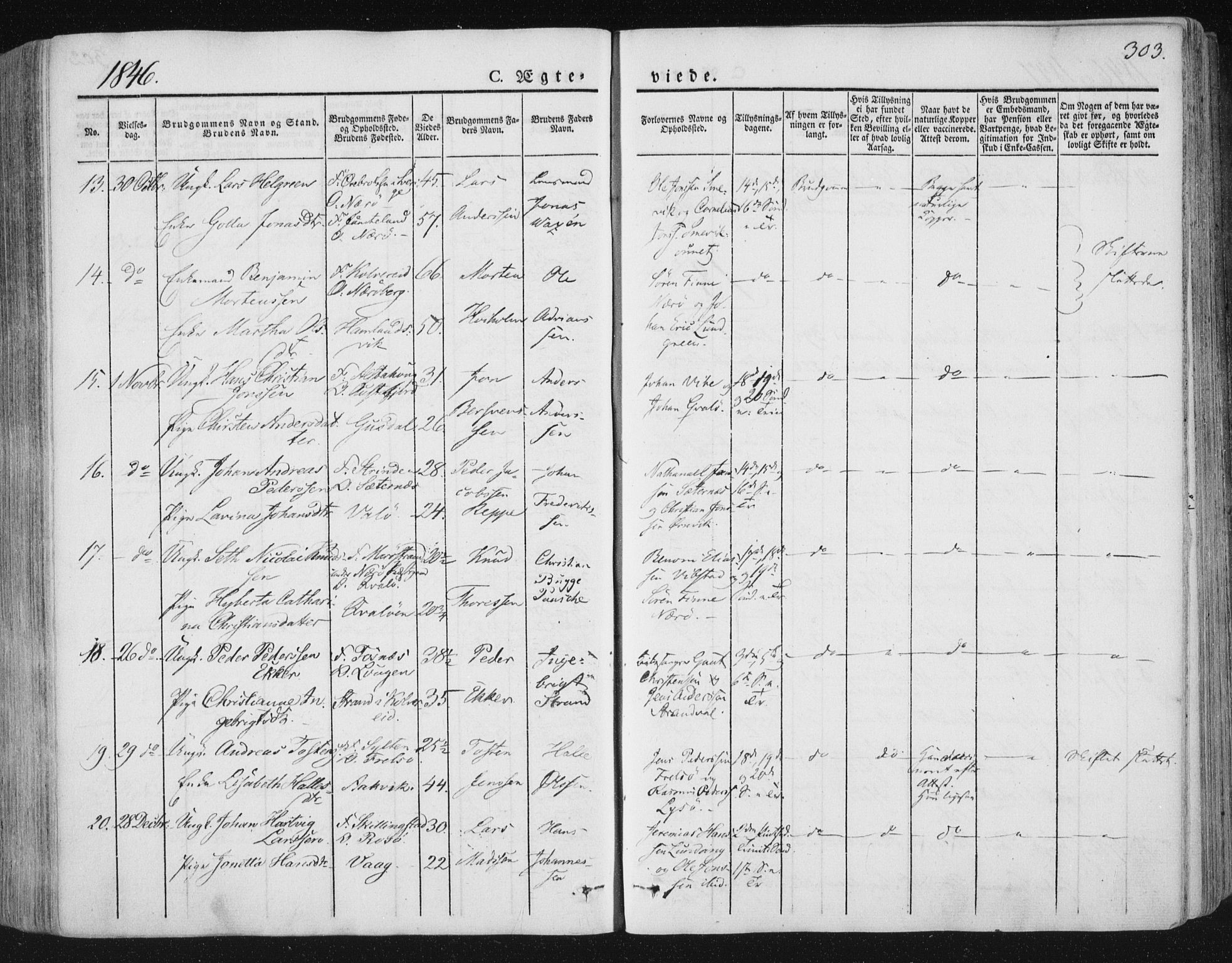 Ministerialprotokoller, klokkerbøker og fødselsregistre - Nord-Trøndelag, SAT/A-1458/784/L0669: Parish register (official) no. 784A04, 1829-1859, p. 303