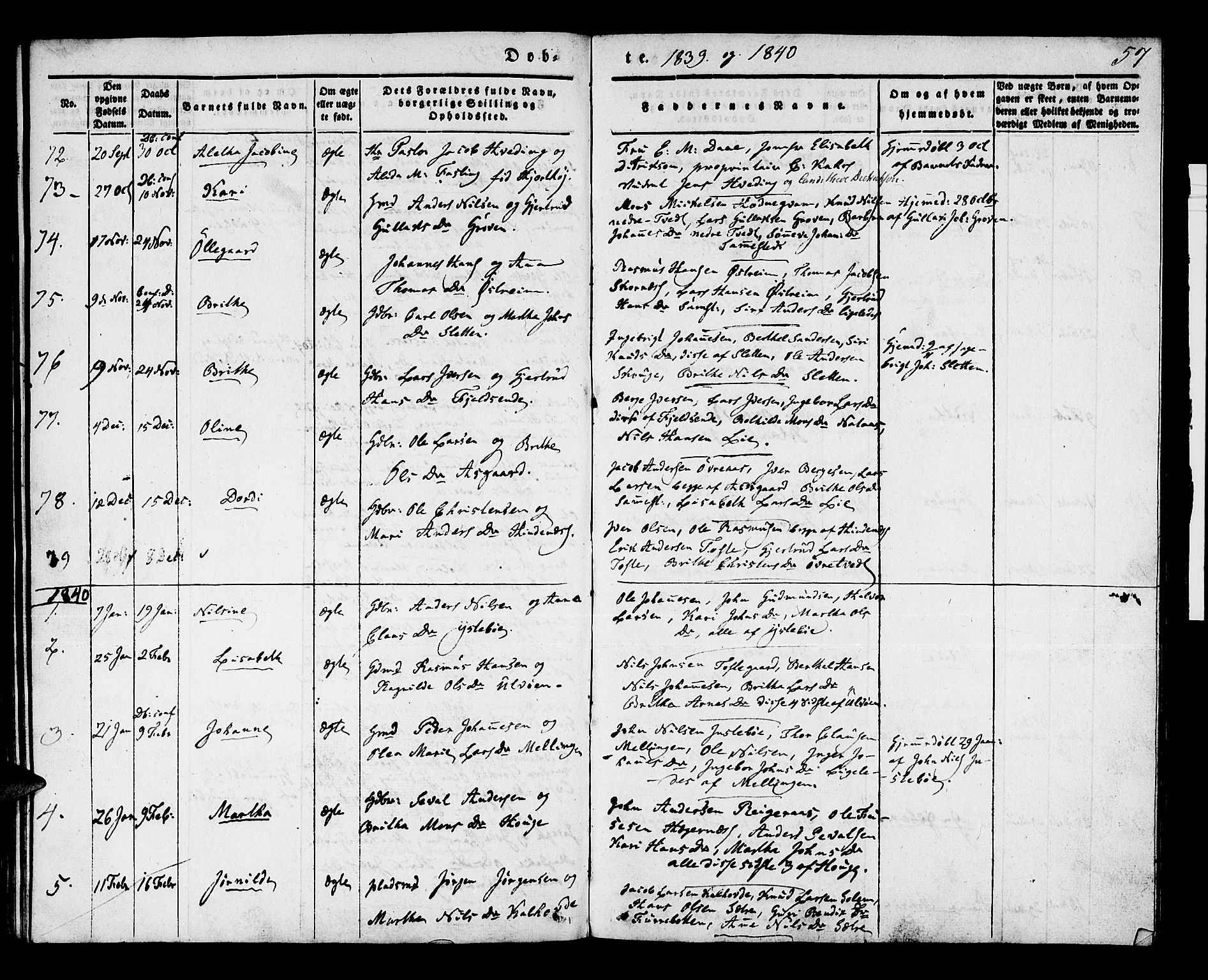 Lindås Sokneprestembete, AV/SAB-A-76701/H/Haa/Haaa/L0009: Parish register (official) no. A 9, 1835-1841, p. 57