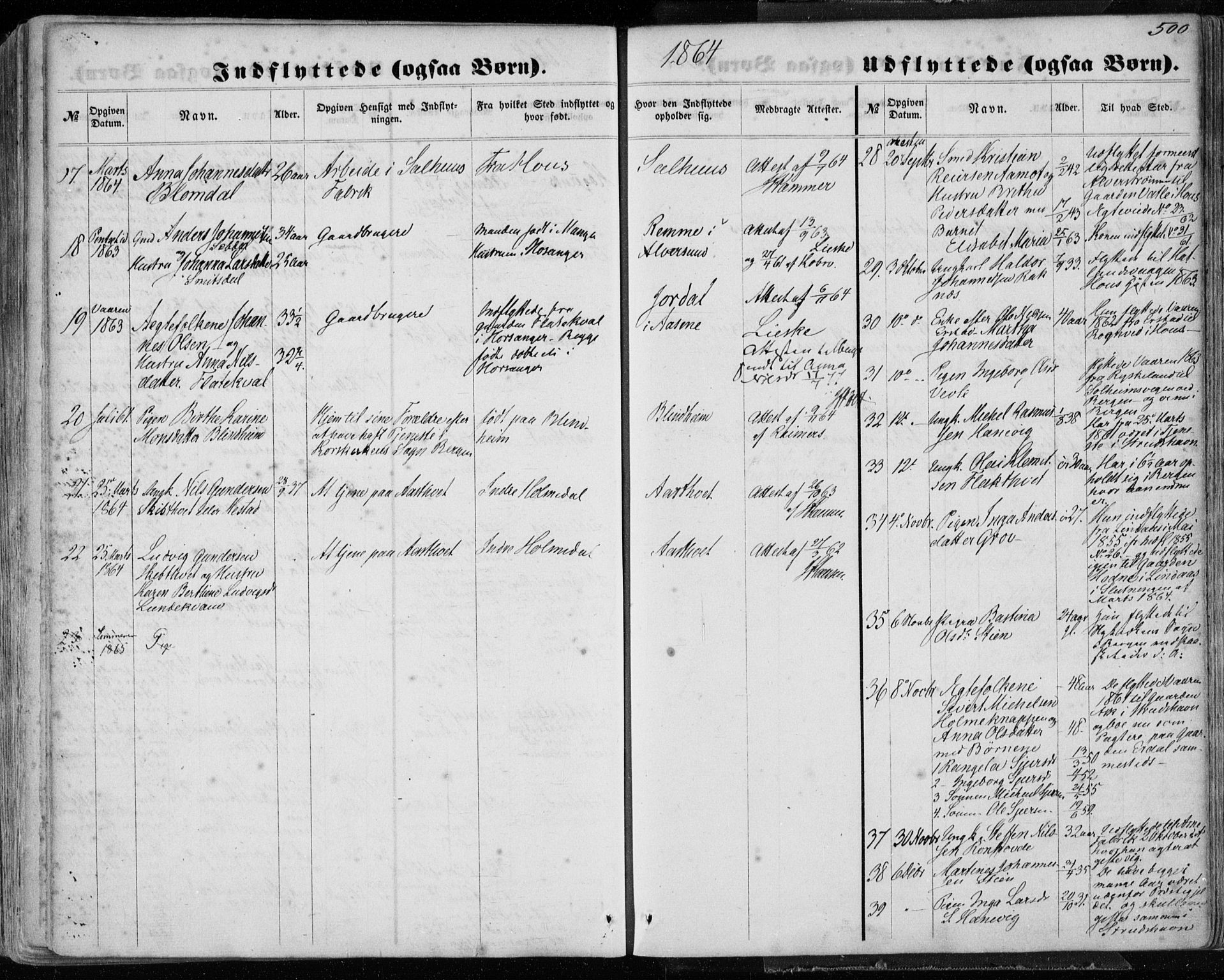 Hamre sokneprestembete, SAB/A-75501/H/Ha/Haa/Haaa/L0014: Parish register (official) no. A 14, 1858-1872, p. 500