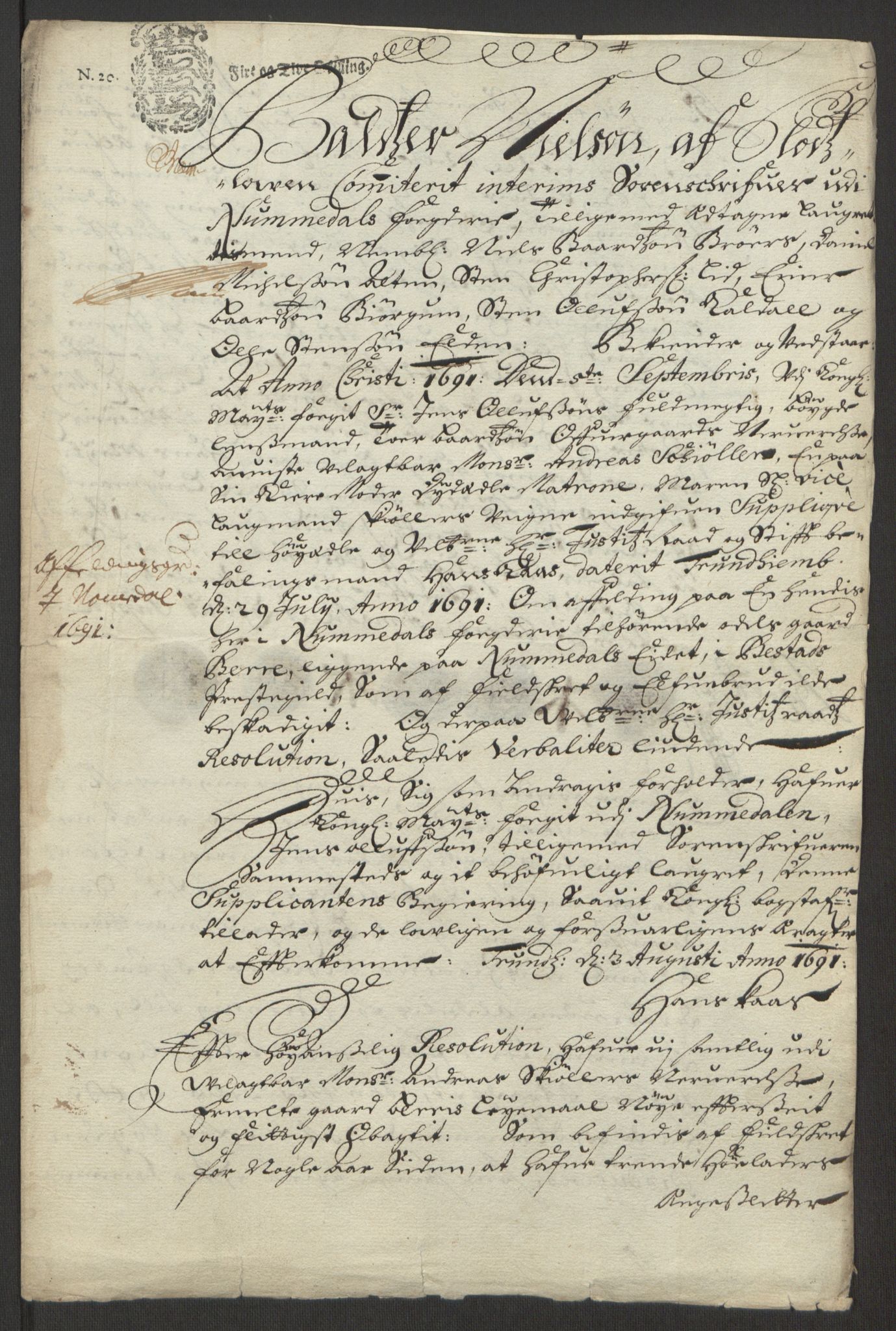 Rentekammeret inntil 1814, Reviderte regnskaper, Fogderegnskap, AV/RA-EA-4092/R64/L4423: Fogderegnskap Namdal, 1690-1691, p. 369