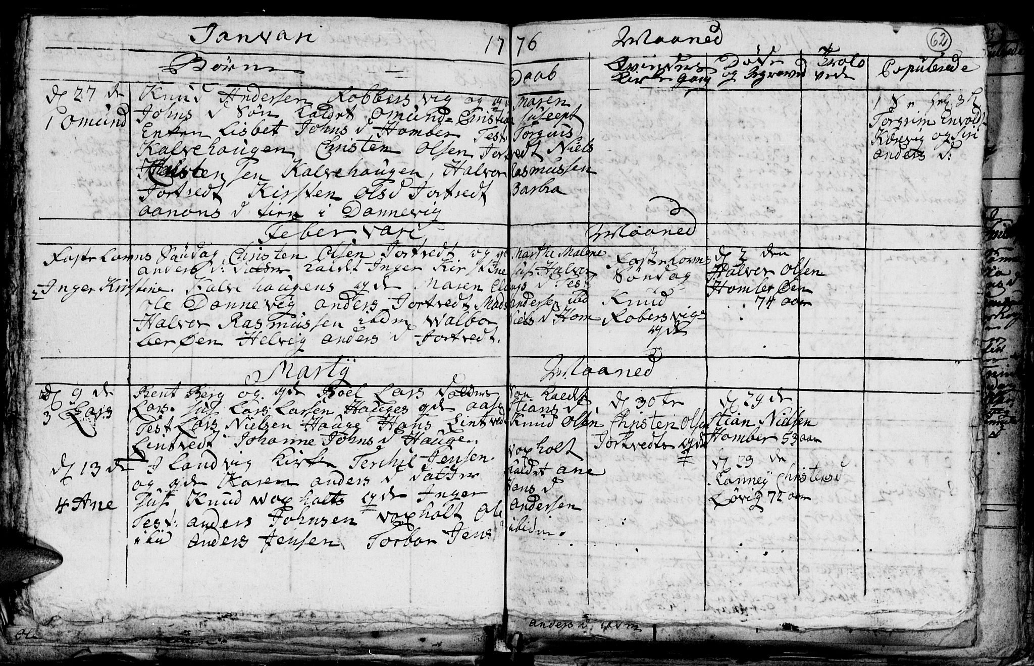 Hommedal sokneprestkontor, AV/SAK-1111-0023/F/Fb/Fba/L0001: Parish register (copy) no. B 1, 1758-1791, p. 62