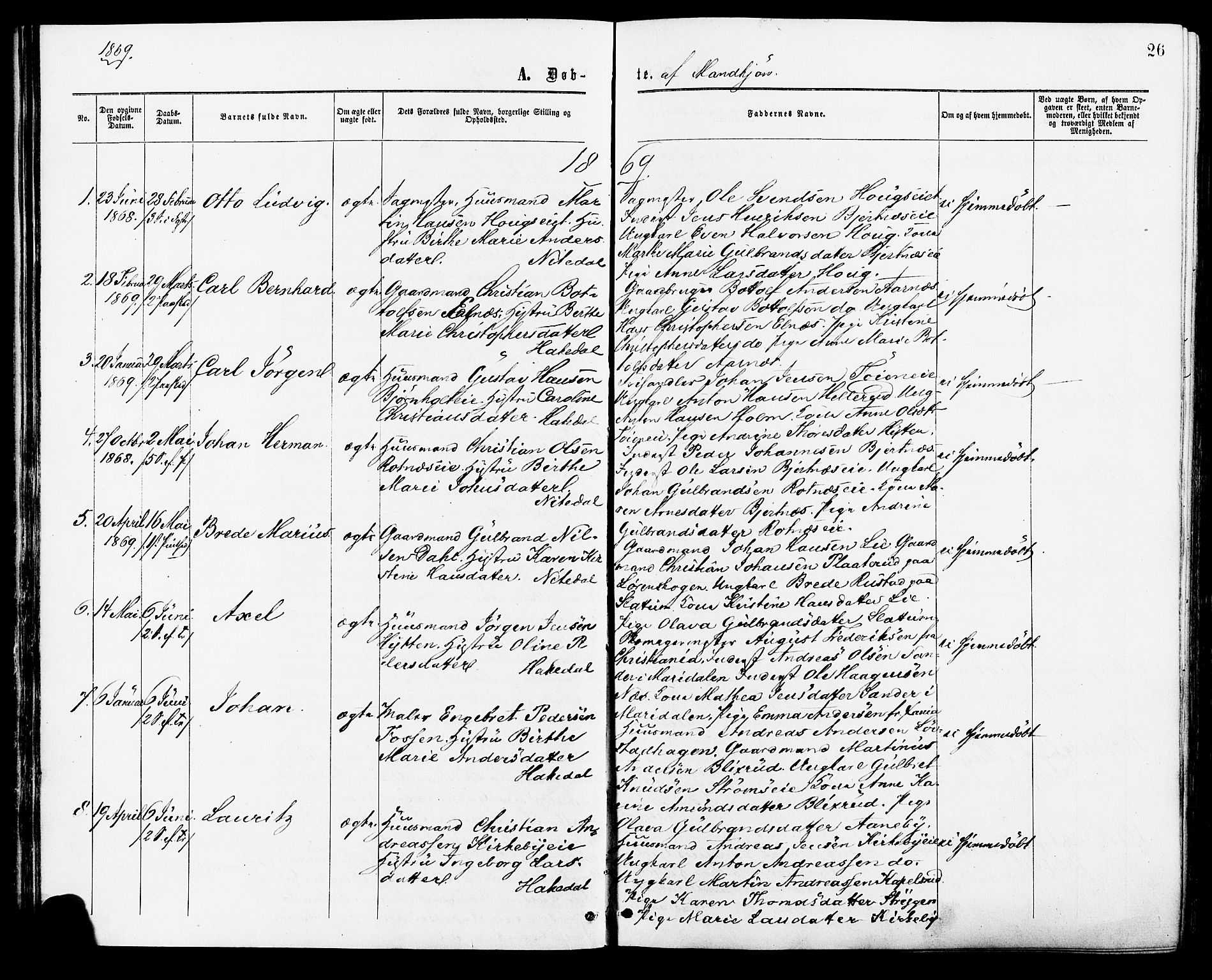 Nittedal prestekontor Kirkebøker, AV/SAO-A-10365a/F/Fa/L0006: Parish register (official) no. I 6, 1863-1878, p. 26