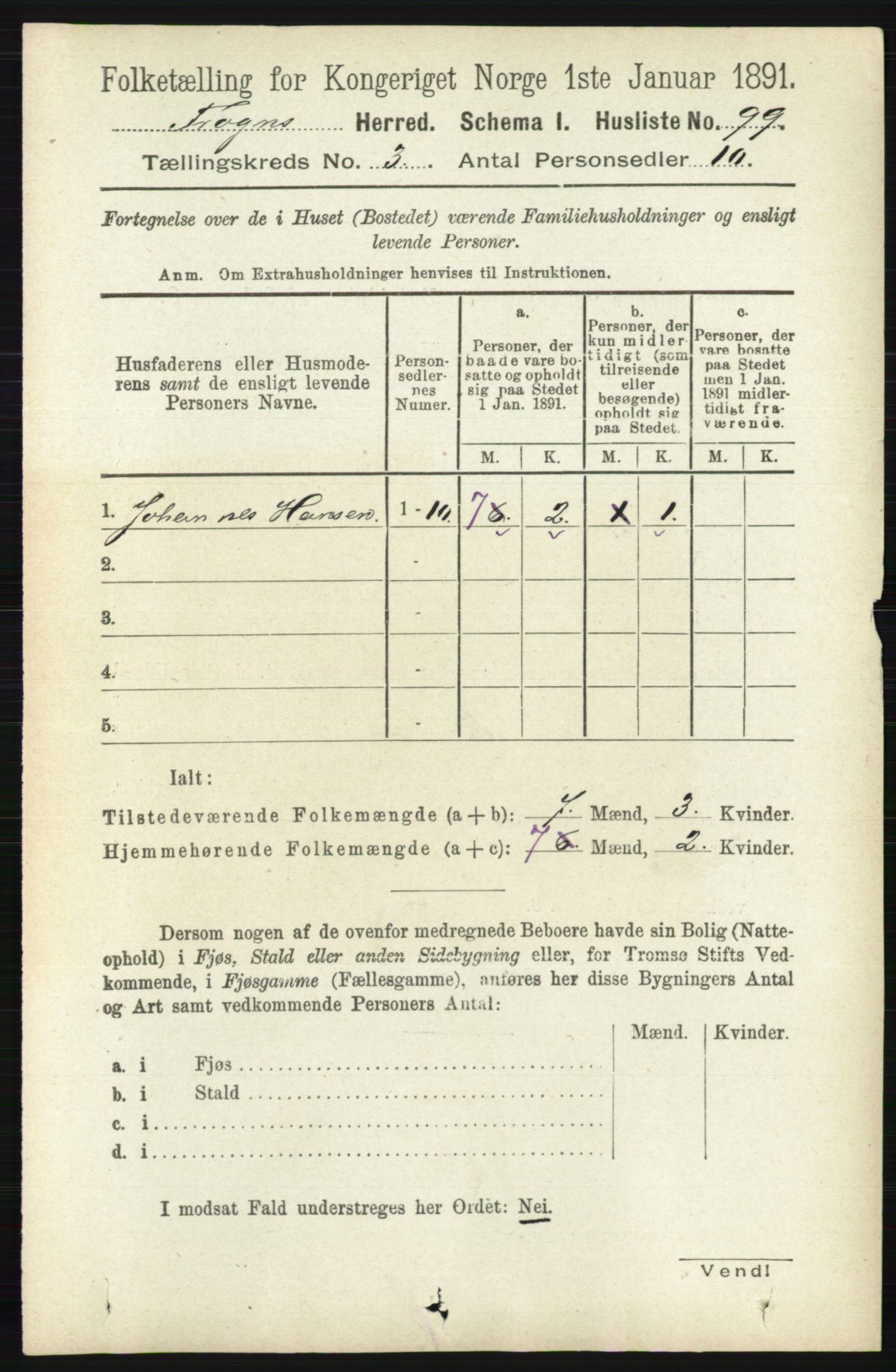 RA, 1891 census for 0215 Frogn, 1891, p. 1907