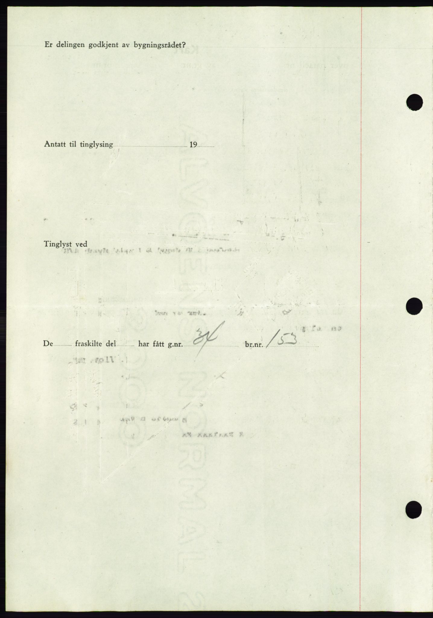 Søre Sunnmøre sorenskriveri, AV/SAT-A-4122/1/2/2C/L0075: Mortgage book no. 1A, 1943-1943, Diary no: : 412/1943