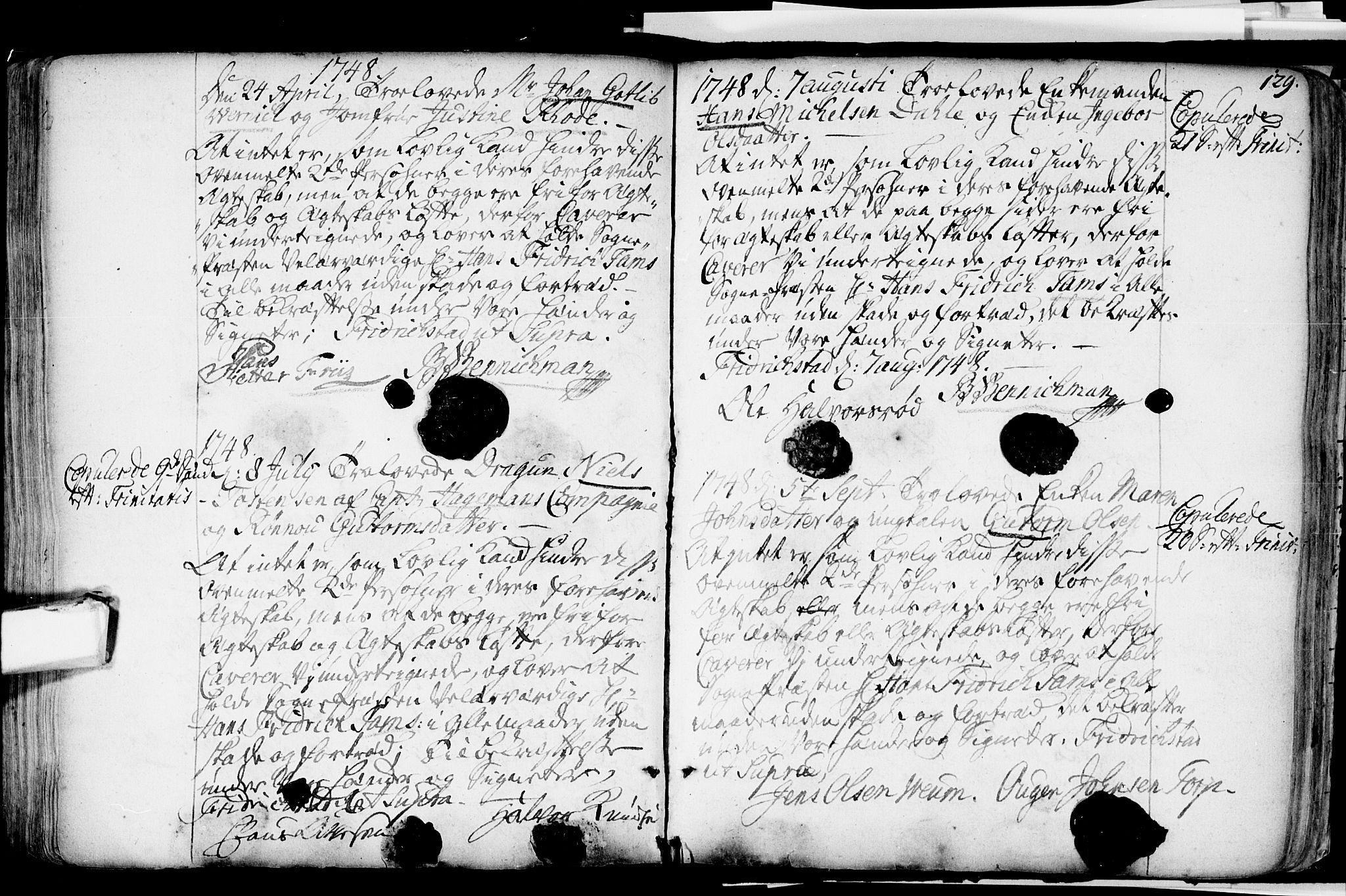 Glemmen prestekontor Kirkebøker, AV/SAO-A-10908/F/Fa/L0001: Parish register (official) no. 1, 1733-1759, p. 129