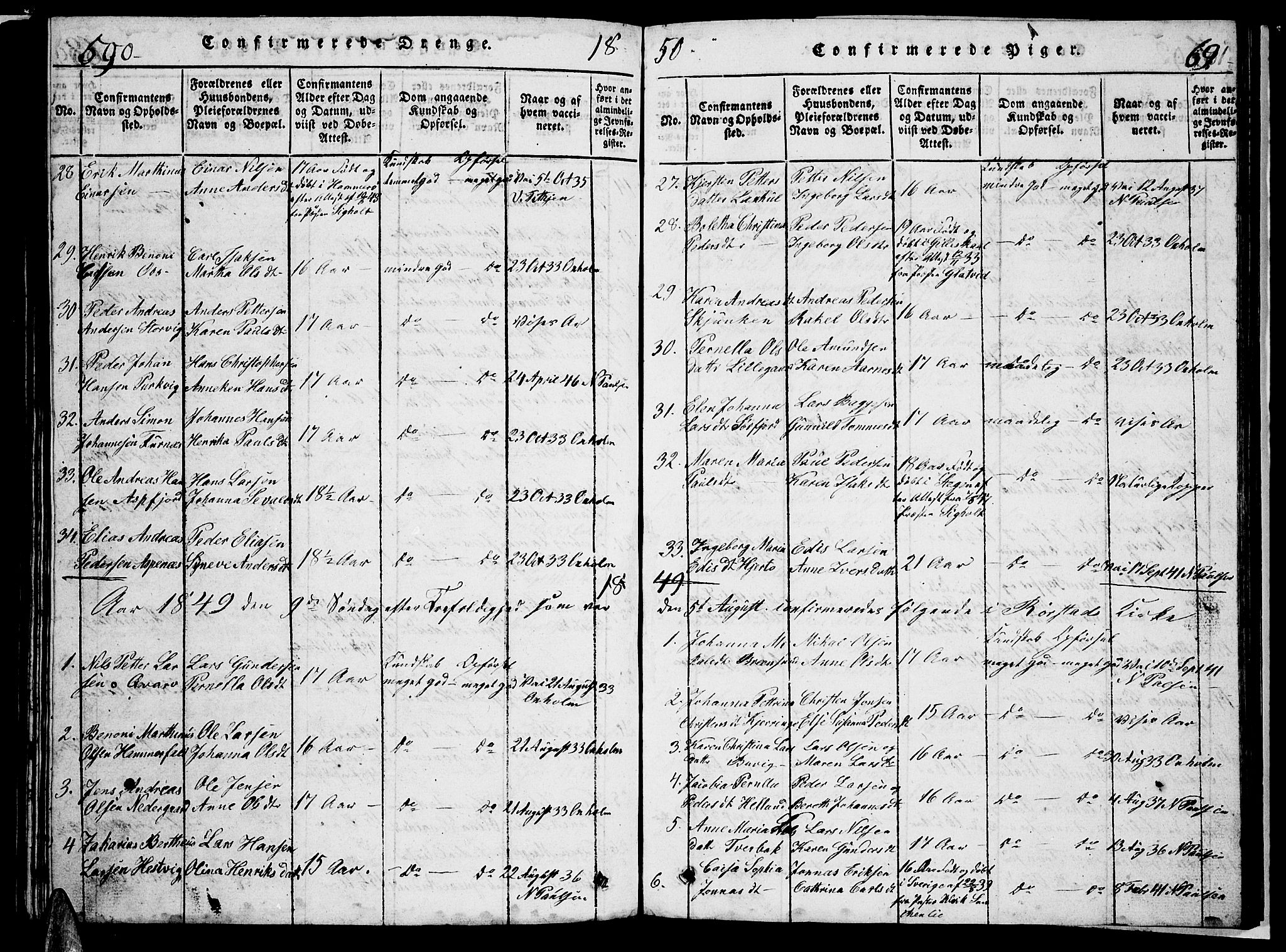 Ministerialprotokoller, klokkerbøker og fødselsregistre - Nordland, AV/SAT-A-1459/853/L0773: Parish register (copy) no. 853C01, 1821-1859, p. 690-691