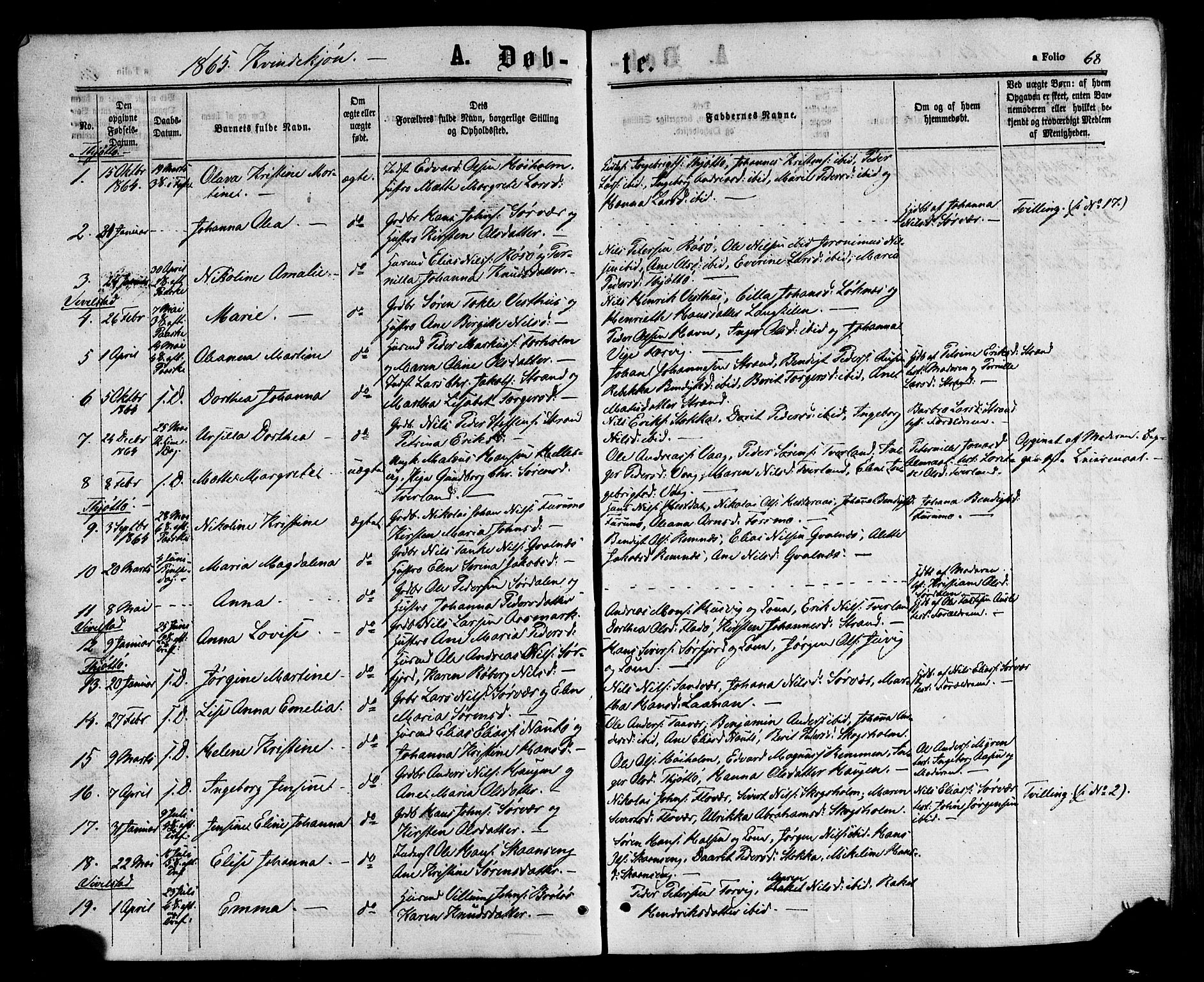 Ministerialprotokoller, klokkerbøker og fødselsregistre - Nordland, SAT/A-1459/817/L0262: Parish register (official) no. 817A03/ 1, 1862-1877, p. 68