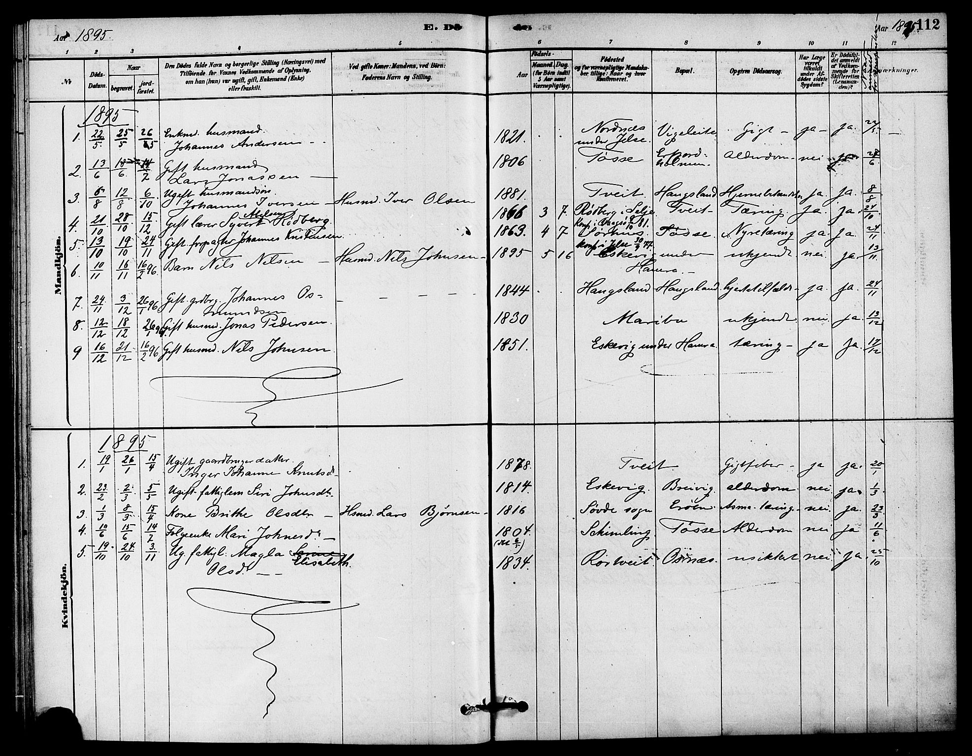 Jelsa sokneprestkontor, SAST/A-101842/01/IV: Parish register (official) no. A 9, 1878-1898, p. 112