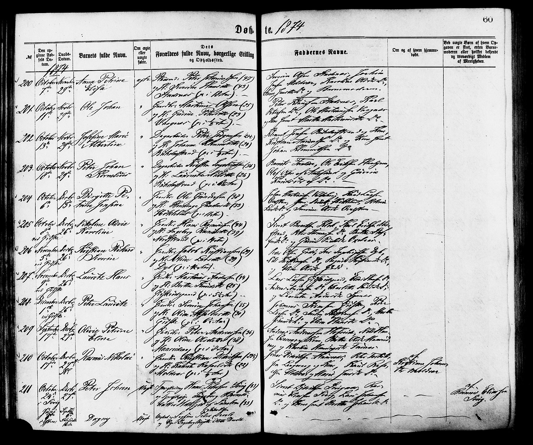 Ministerialprotokoller, klokkerbøker og fødselsregistre - Møre og Romsdal, AV/SAT-A-1454/528/L0400: Parish register (official) no. 528A11, 1871-1879, p. 60