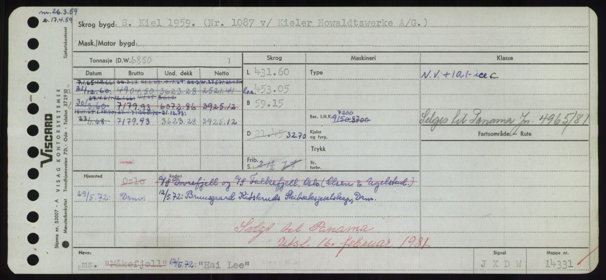 Sjøfartsdirektoratet med forløpere, Skipsmålingen, AV/RA-S-1627/H/Hd/L0014: Fartøy, H-Havl, p. 91