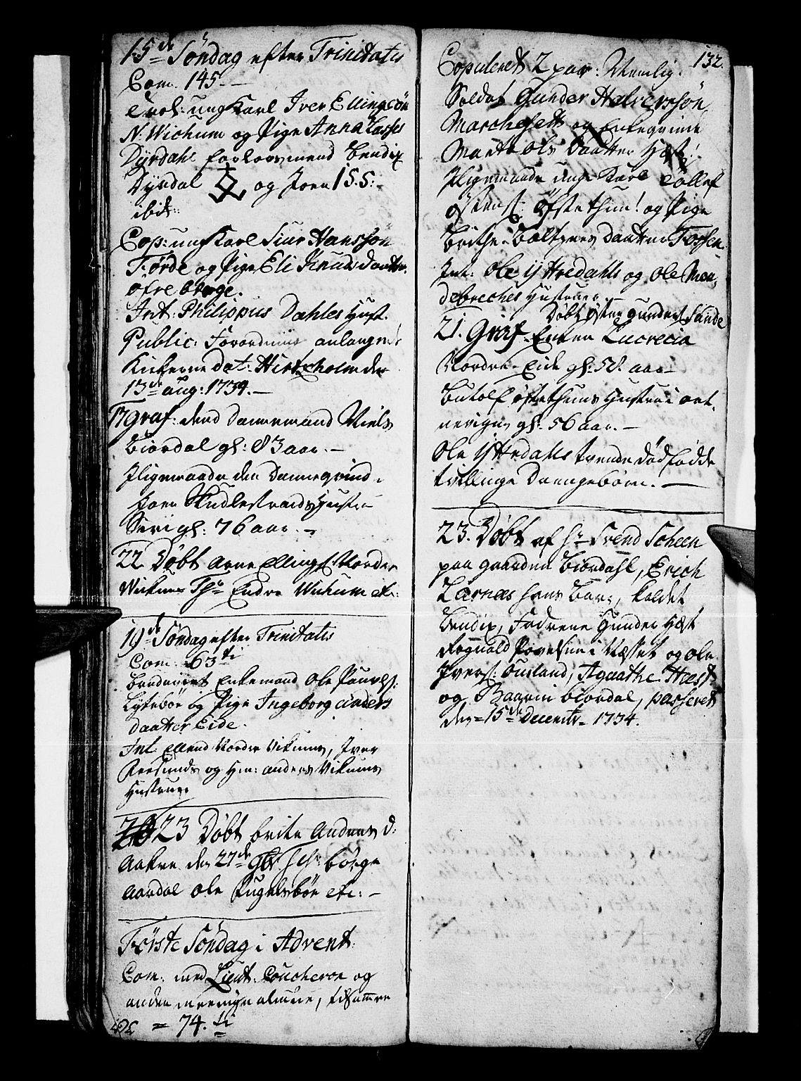 Vik sokneprestembete, SAB/A-81501: Parish register (official) no. A 1 /3, 1727-1740, p. 132