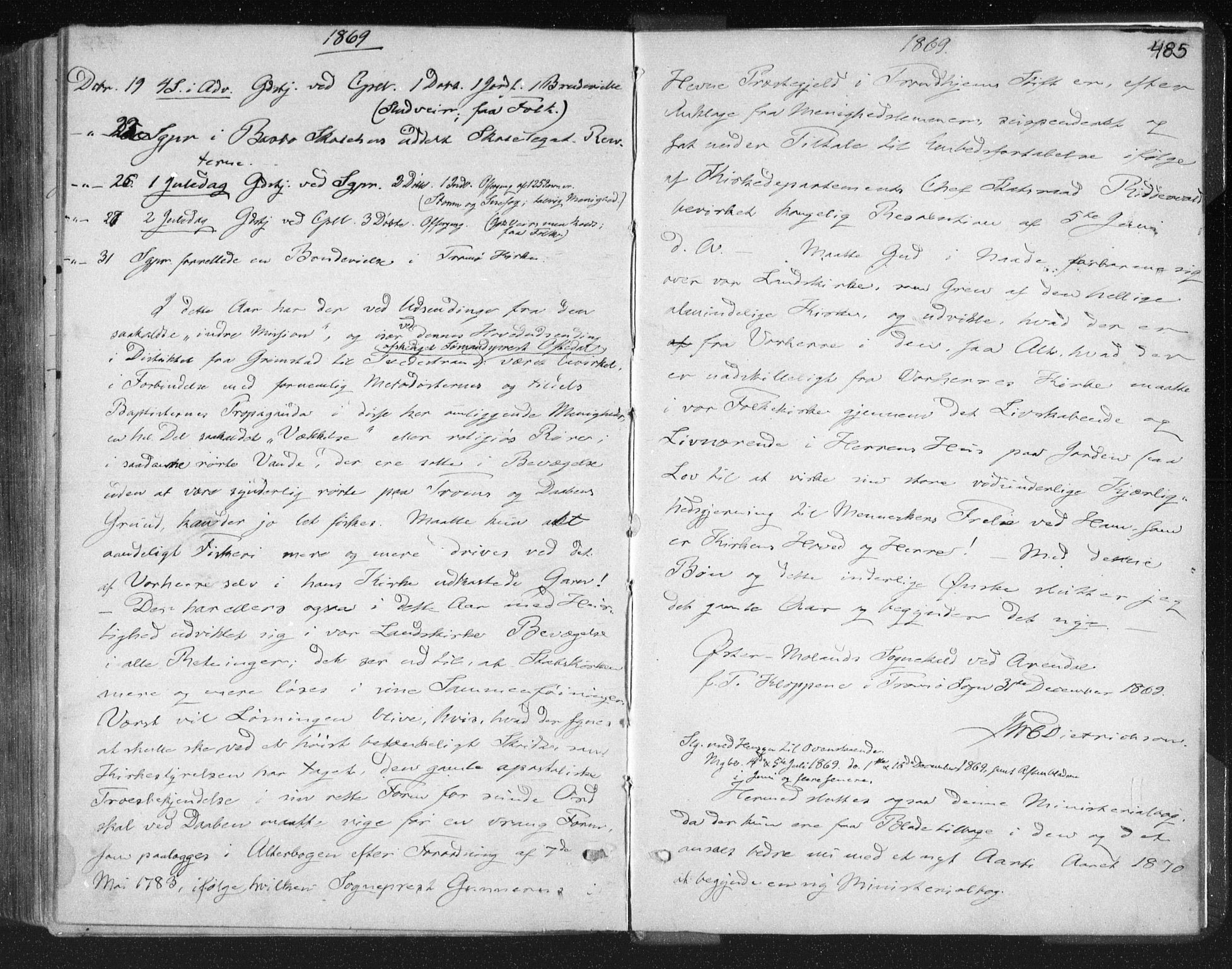 Tromøy sokneprestkontor, SAK/1111-0041/F/Fa/L0007: Parish register (official) no. A 7, 1864-1869, p. 485