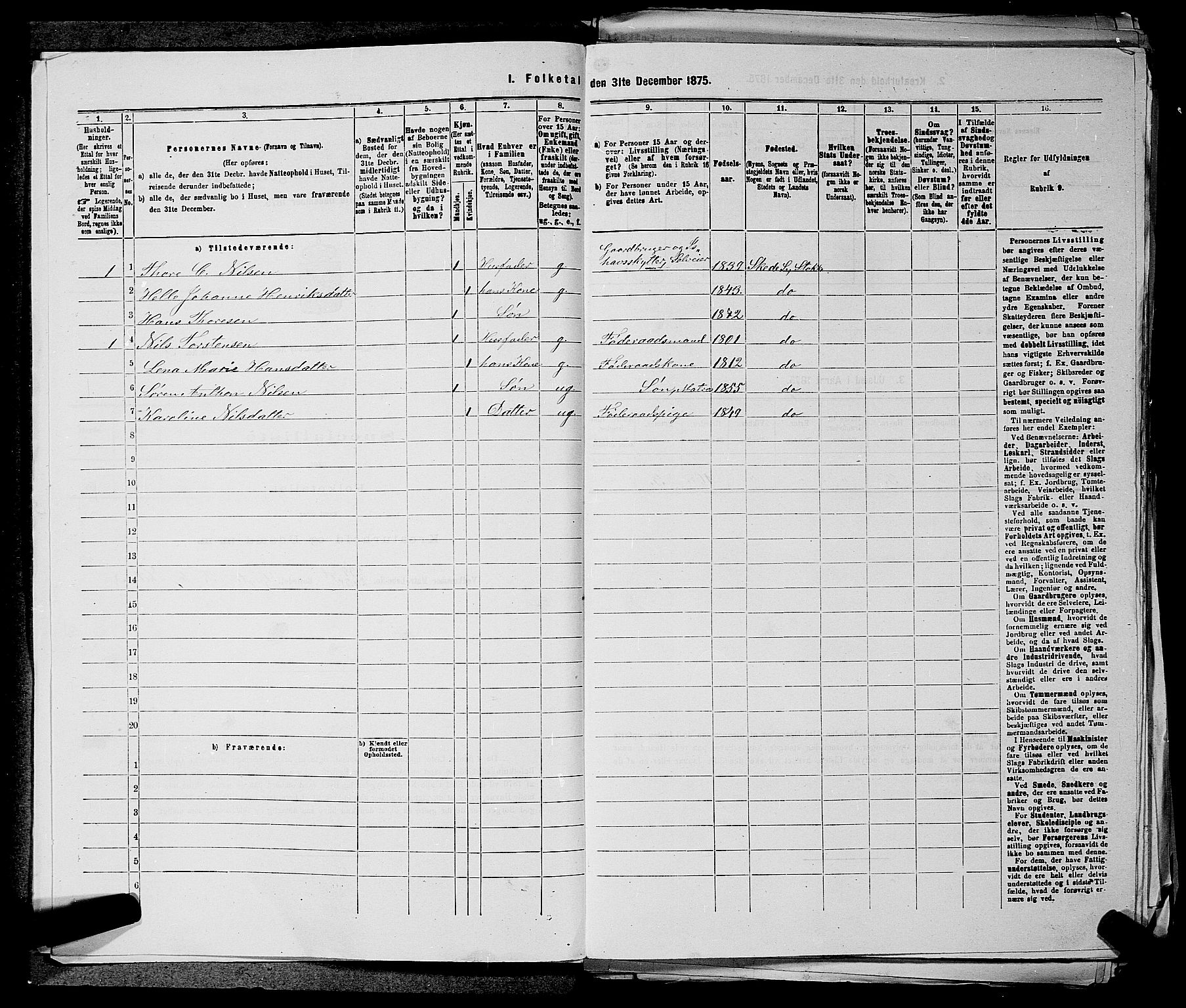 SAKO, 1875 census for 0720P Stokke, 1875, p. 1248